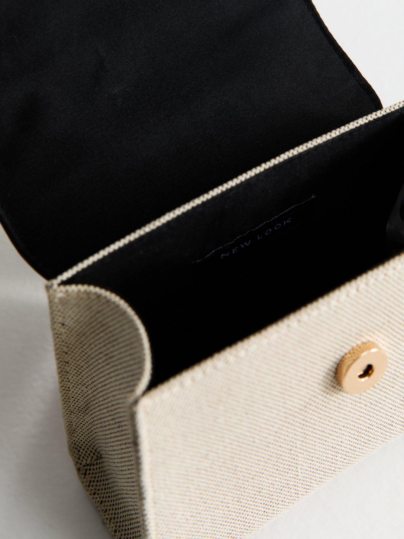 image of new-look-talia-faux-leather-and-canvas-mini-crossbody-bag-brown