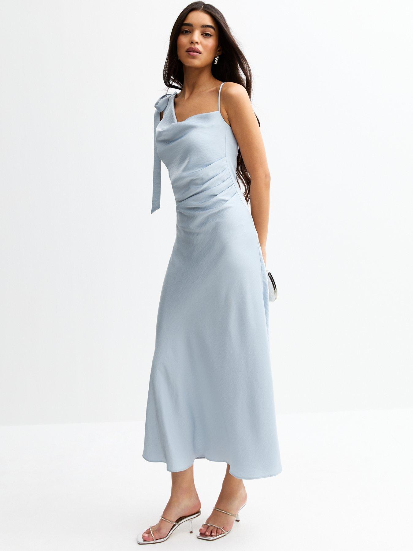  image of new-look-one-shoulder-midi-dress-light-blue