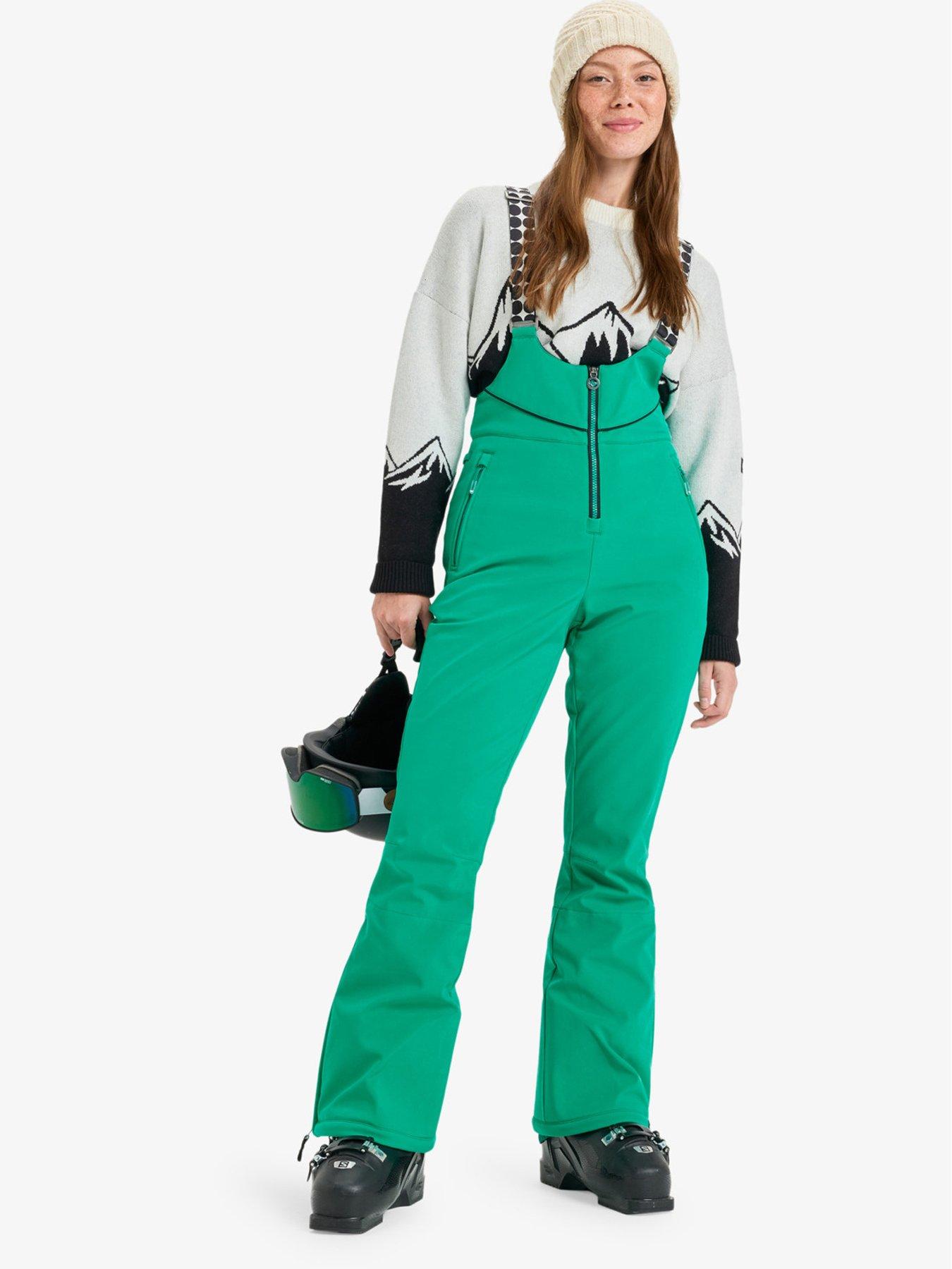 Image 1 of 6 of Roxy Womens Skiing Summit Bib Pants - Green