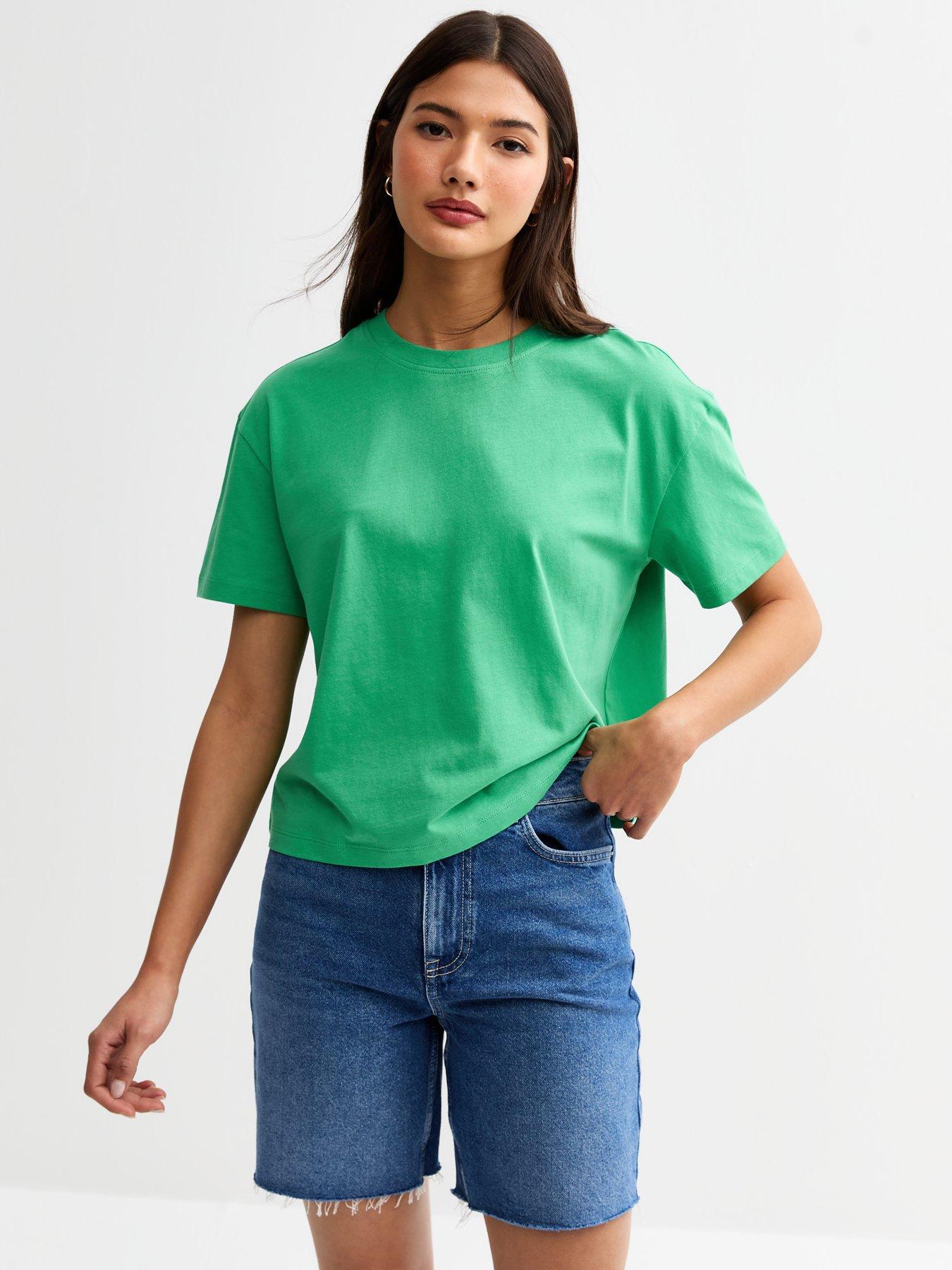 undefined Bright Green Boxy Fit T-shirt