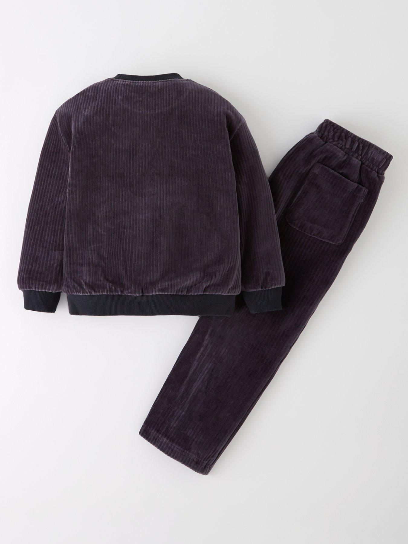 Image 2 of 4 of The Very Collection Boys Cord Jumper And Joggers Set - Grey