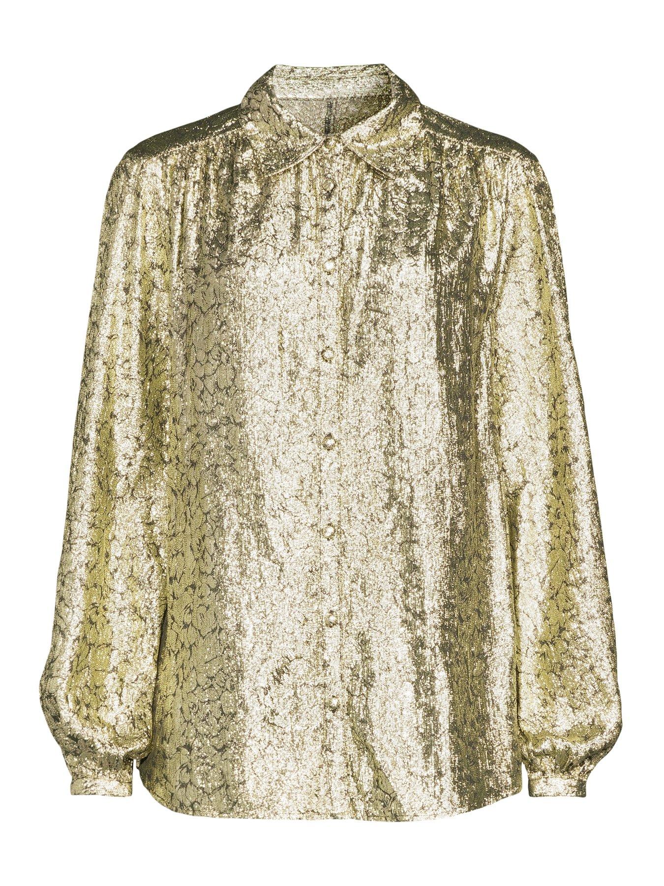 Image 7 of 7 of The Very Collection Spot Lurex Longline Shirt - Black