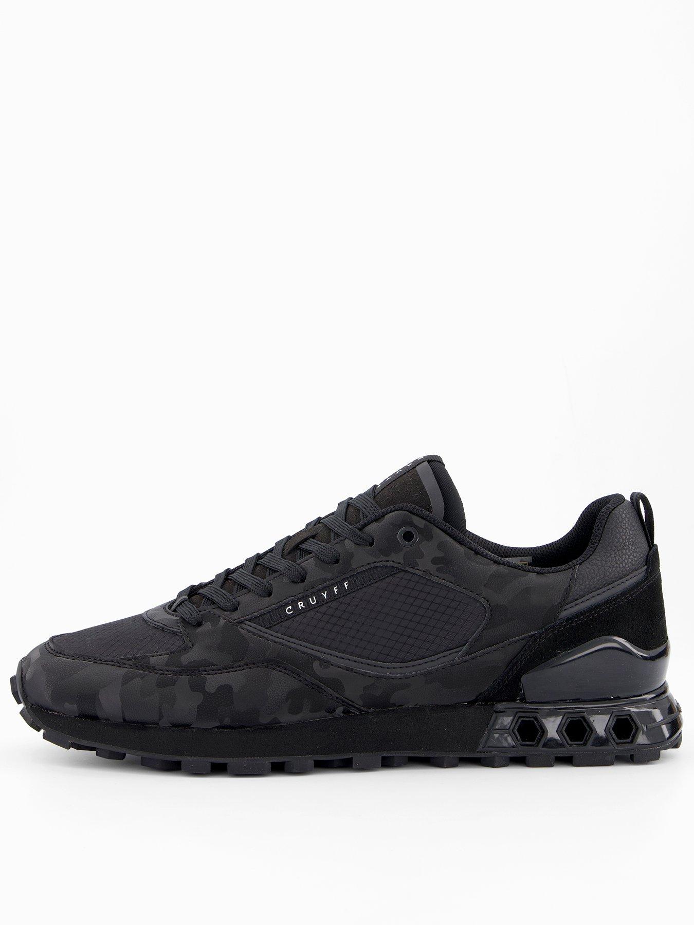 front image of cruyff-snyper-camo-trainers--black