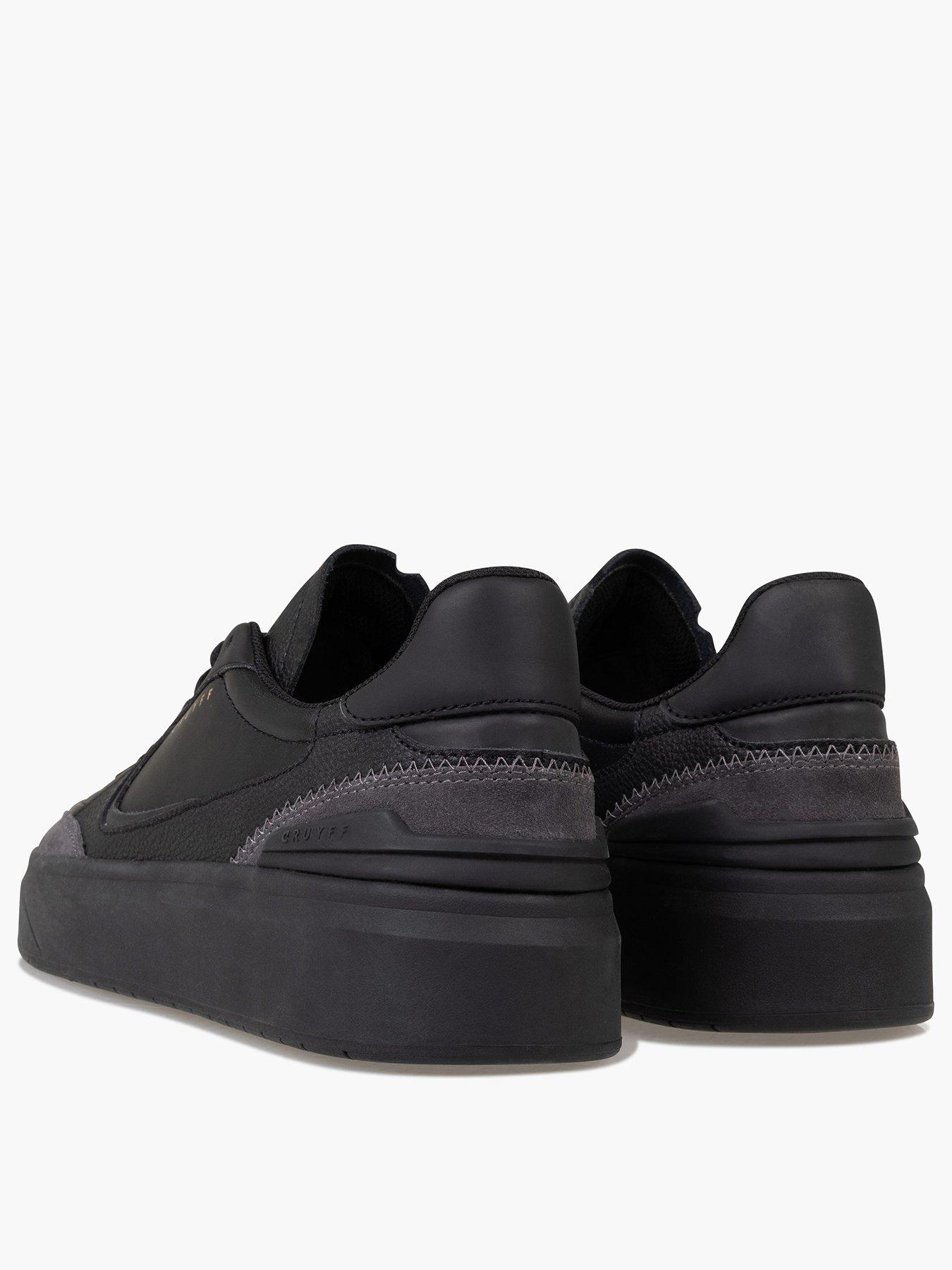  image of cruyff-aztec-soft-leather-and-suede-trainers--black