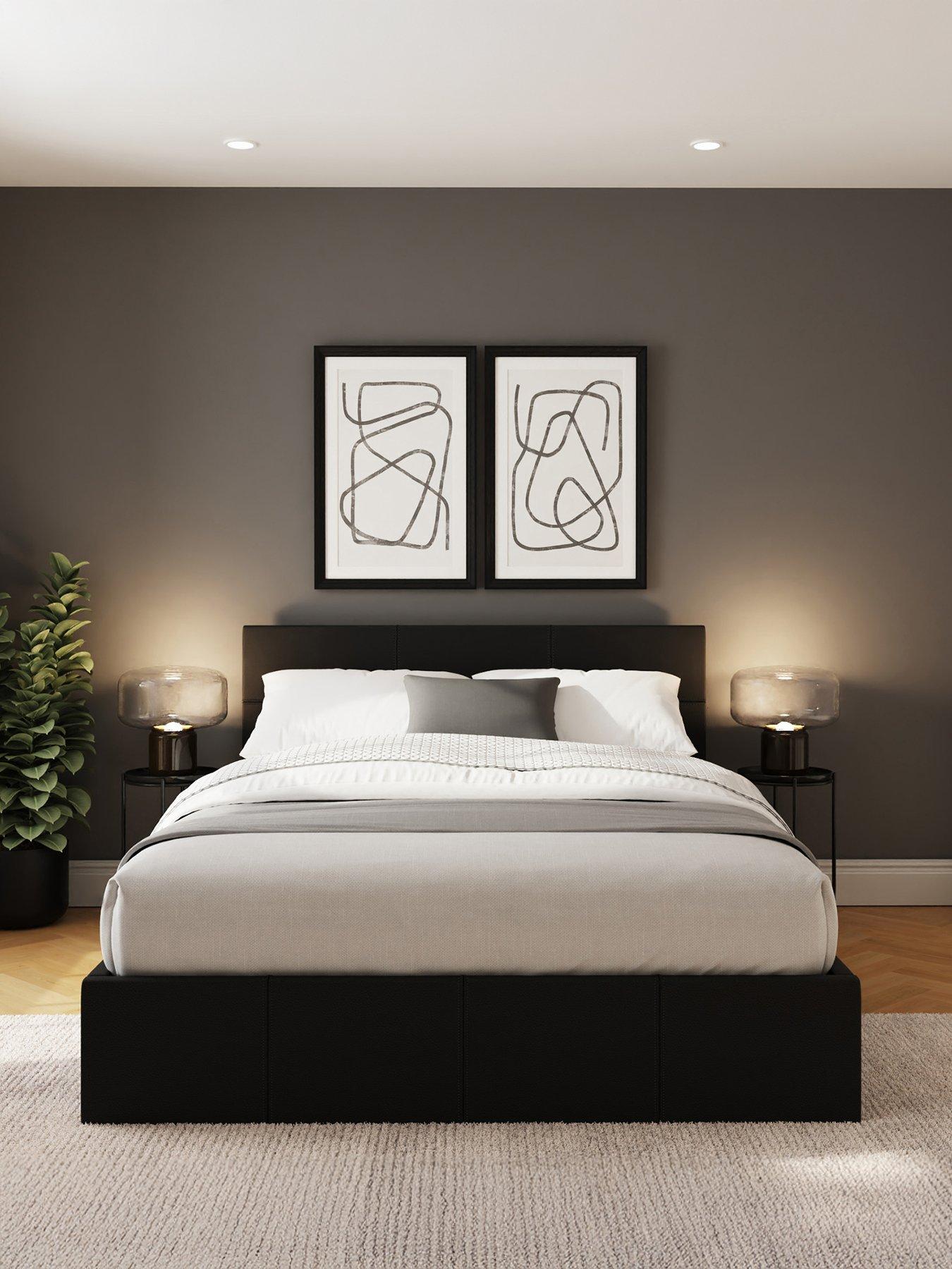 Image 1 of 7 of GFW Odessa Faux Leather&nbsp;End Lift Storage Ottoman Bed with Sleepycastle&nbsp;Mattress Options (Buy &amp; SAVE!)