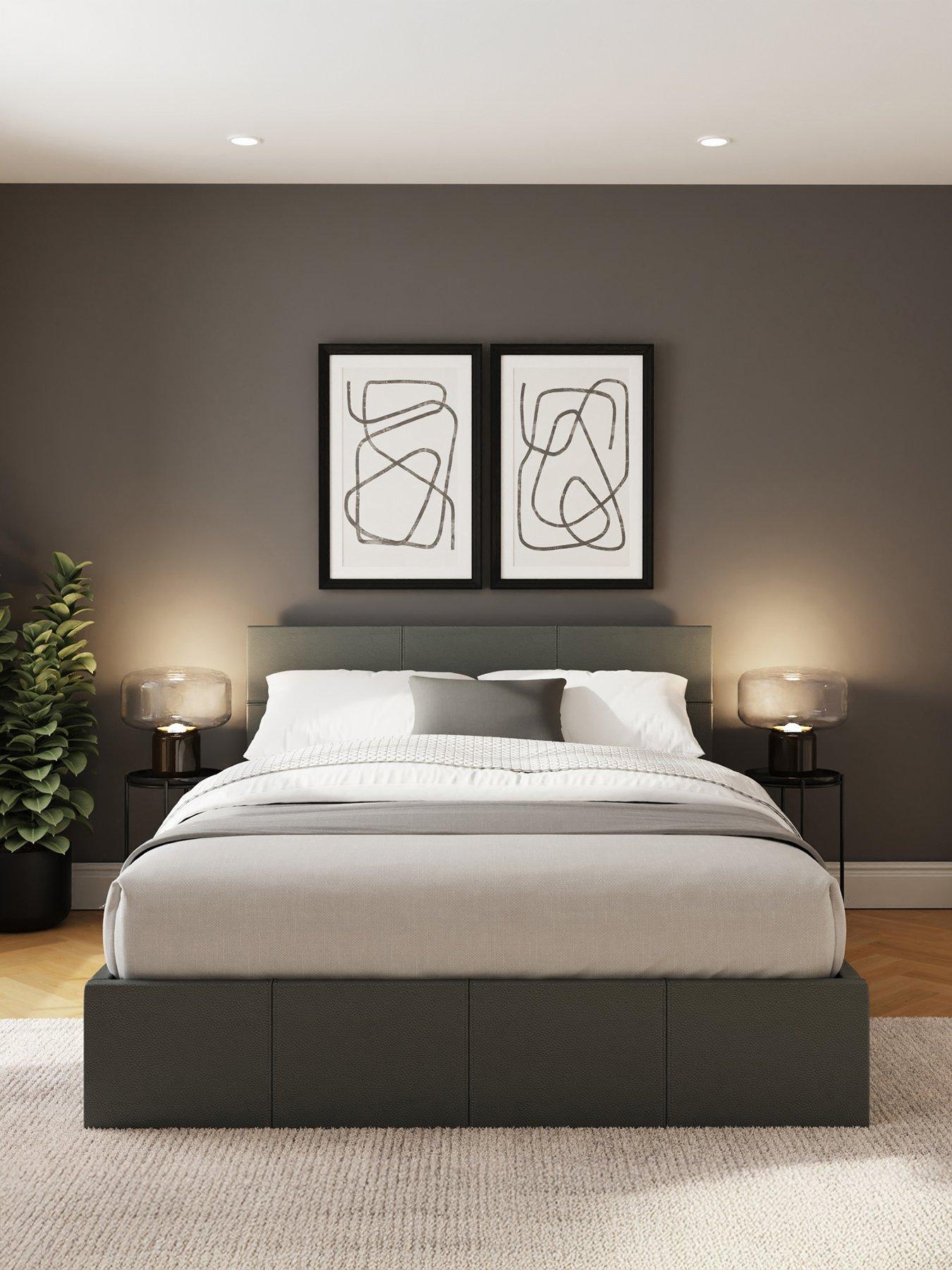 GFW Odessa Faux Leather End Lift Storage Ottoman Bed with Sleepycastle Mattress Options (Buy  &  SAVE!)