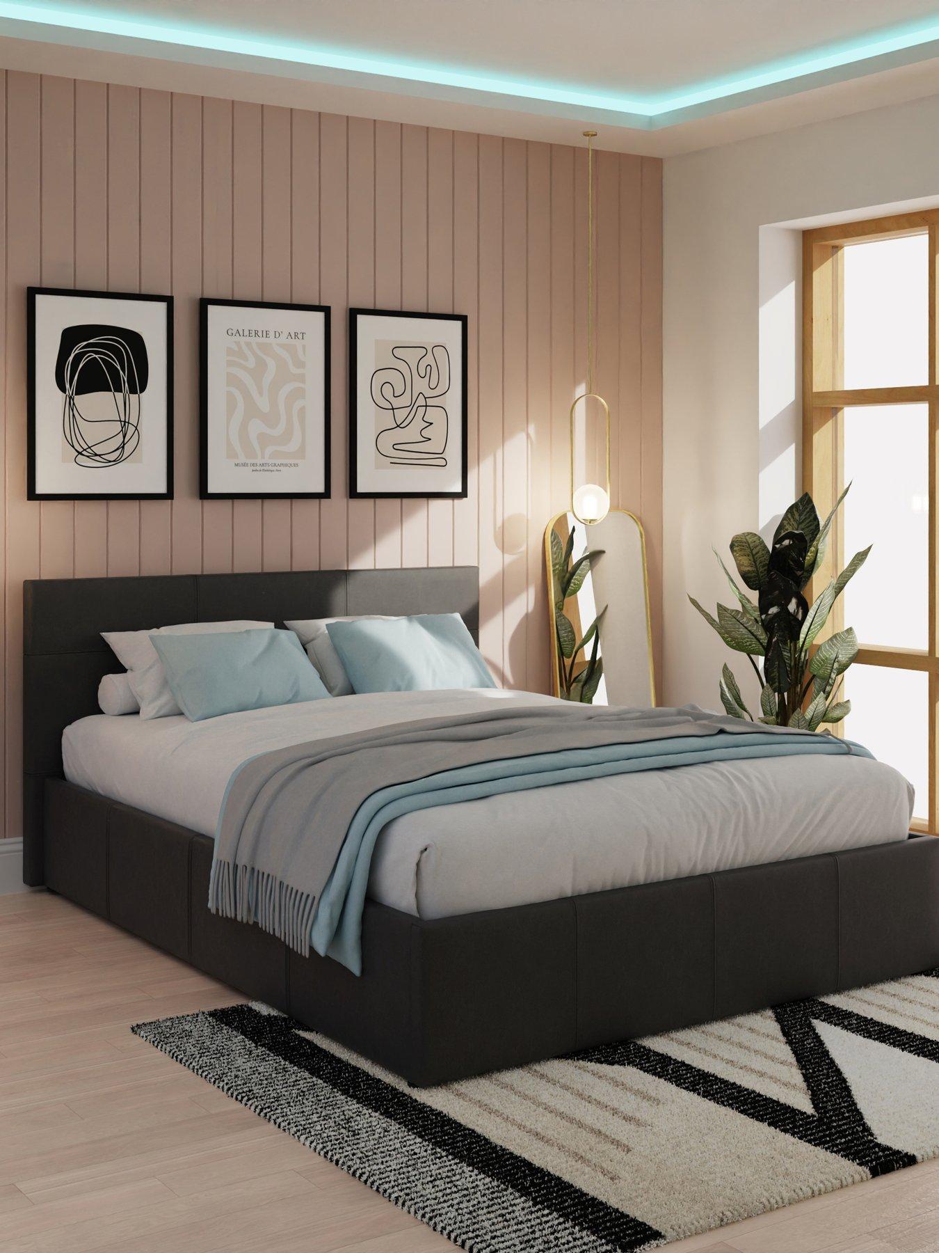 Image 1 of 7 of GFW Odessa&nbsp;End Lift Storage Ottoman Bed with Sleepycastle&nbsp;Mattress Options (Buy &amp; SAVE!)