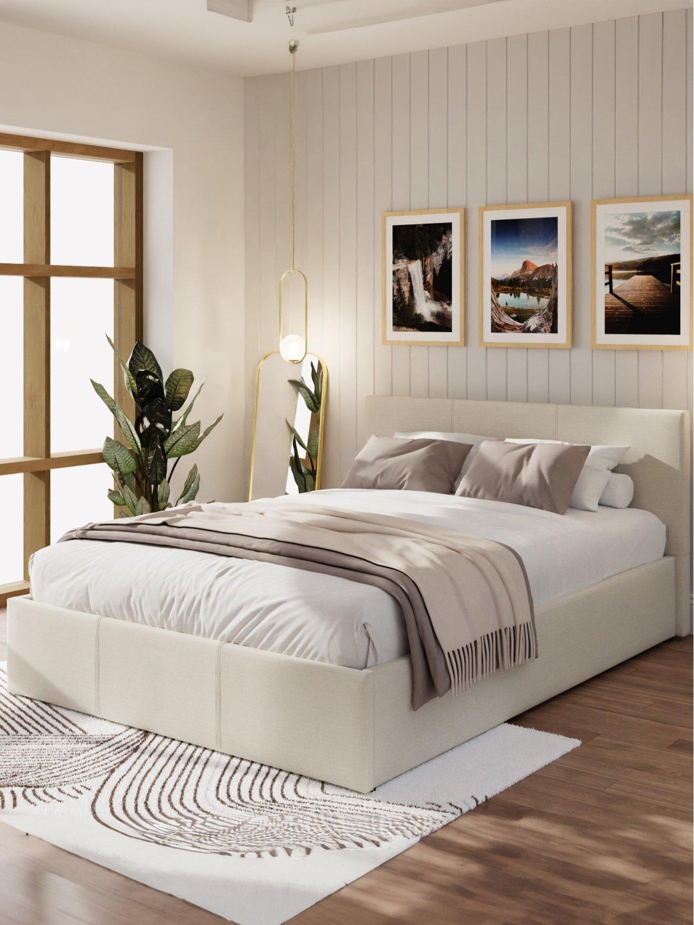 GFW Odessa Fabric End Lift Ottoman Storage Bed with Sleepycastle Mattress Options (Buy  &  SAVE!)