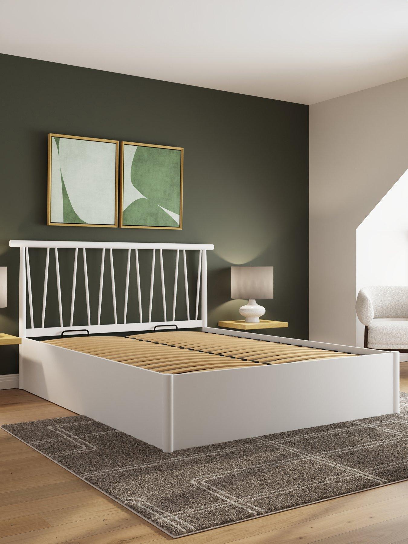 Image 3 of 6 of GFW Spindle End Lift Storage Ottoman Double Bed