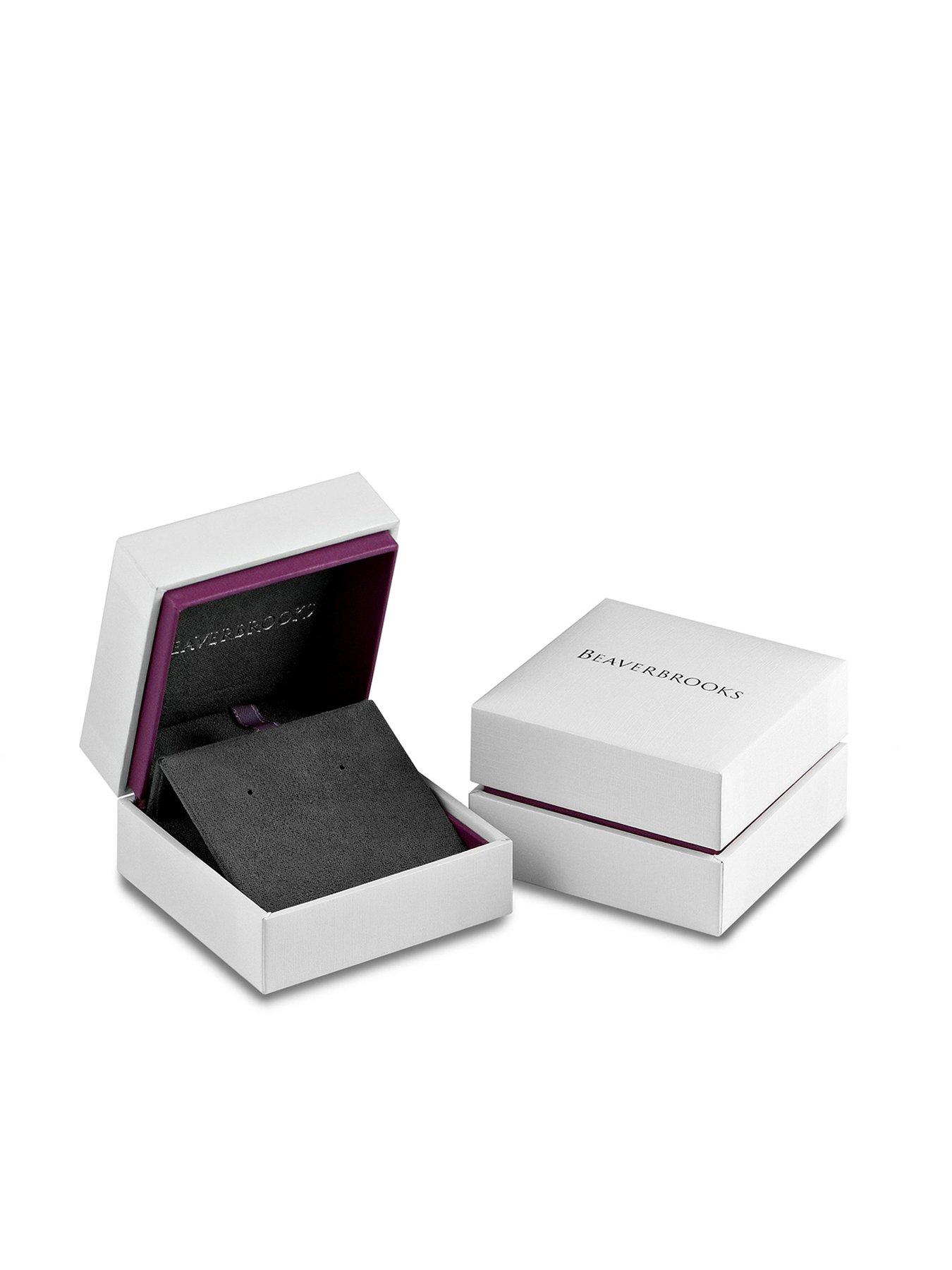  image of beaverbrooks-silver-cubic-zirconia-mother-of-pearl-clover-hoop-earrings