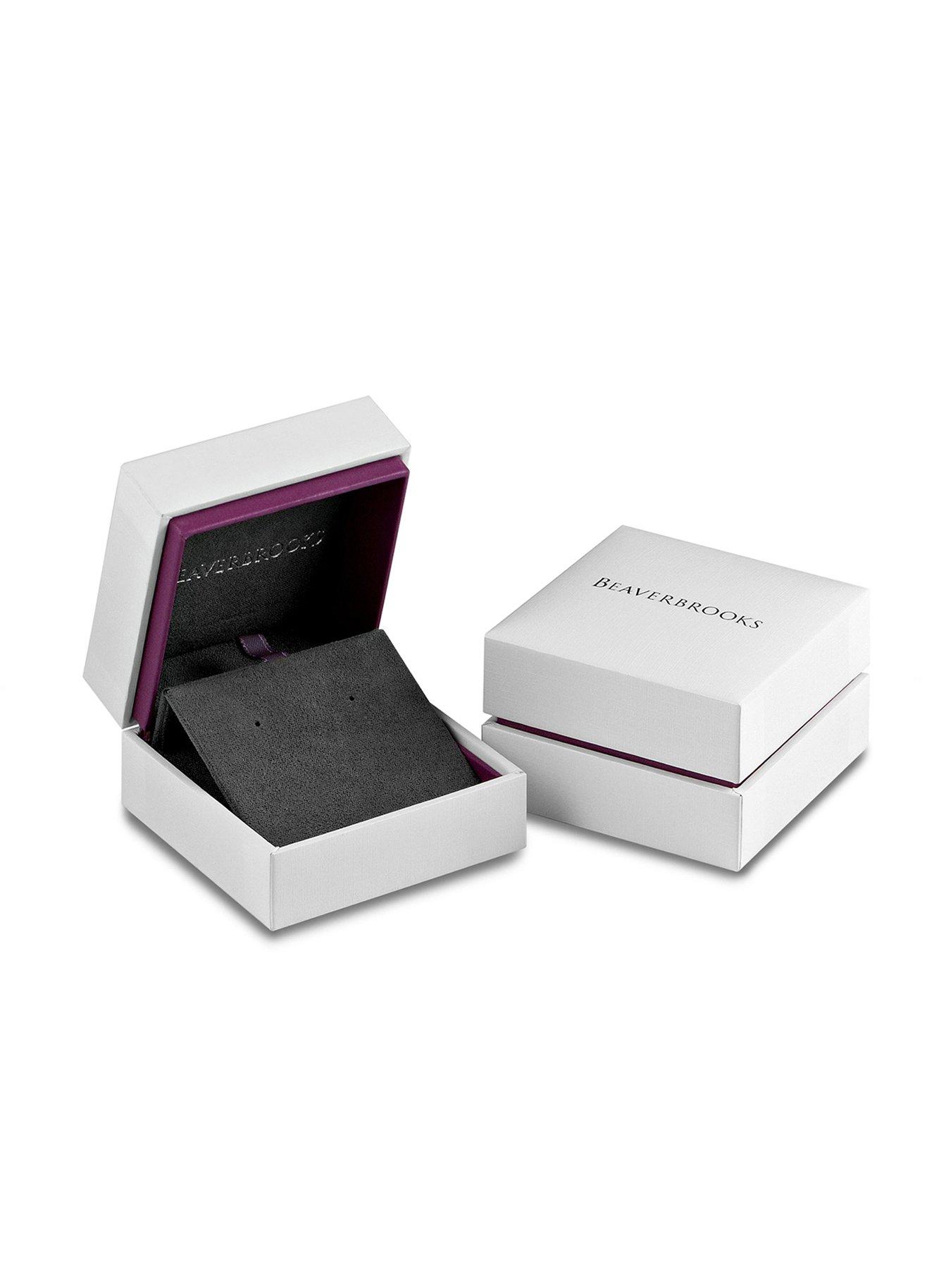  image of beaverbrooks-yellow-gold-plated-cubic-zirconia-malachite-clover-hoop-drop-earrings