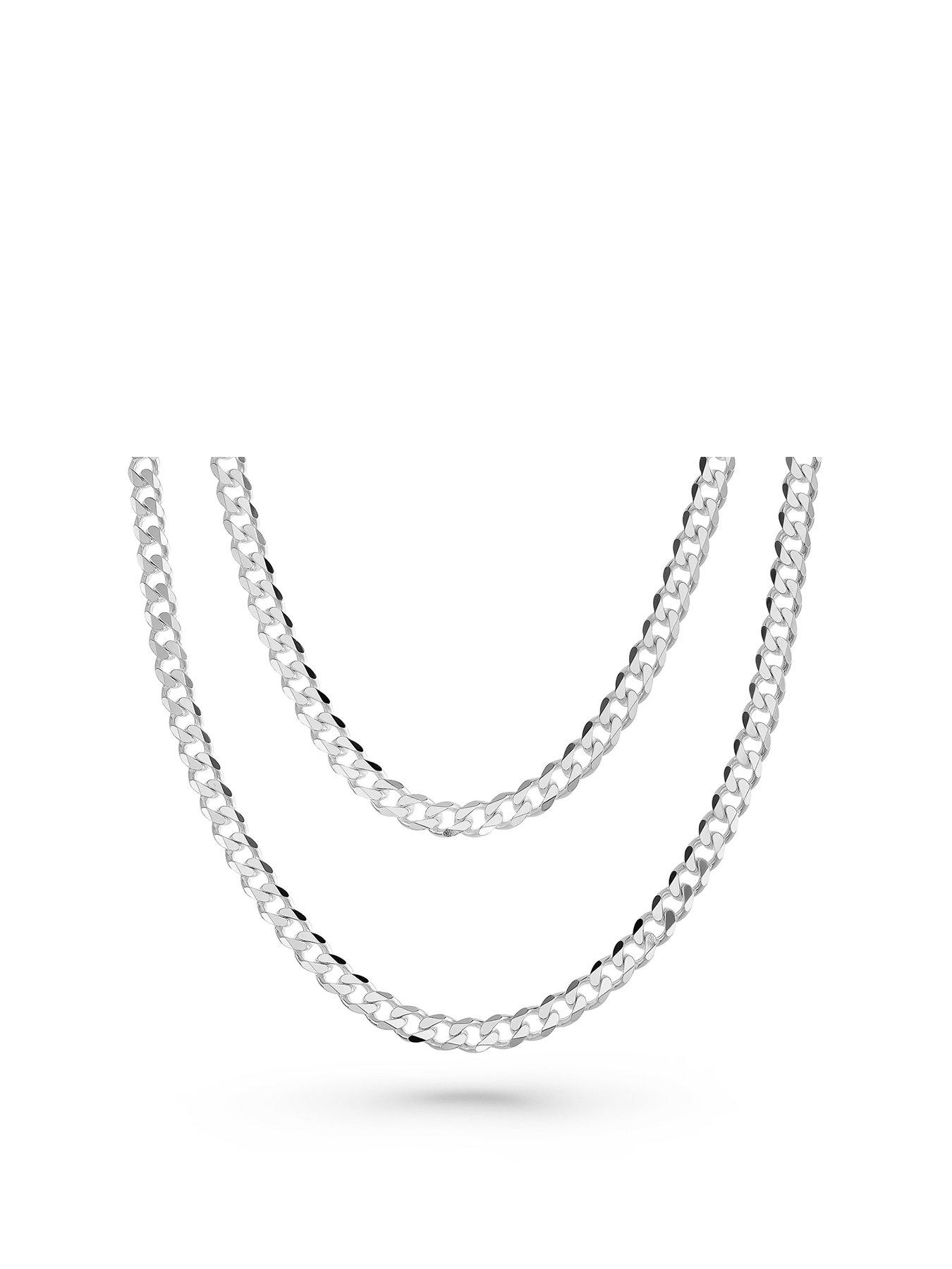  image of beaverbrooks-silver-father-and-son-curb-chain-set