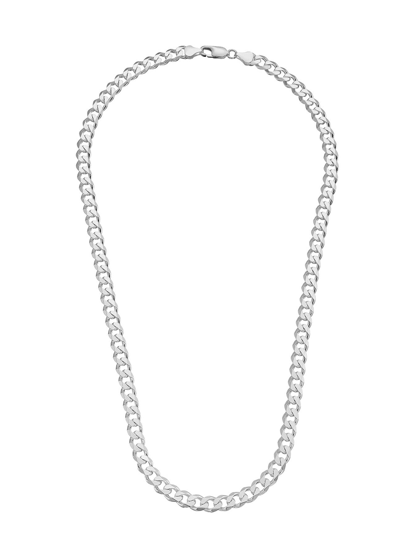  image of beaverbrooks-silver-father-and-son-curb-chain-set