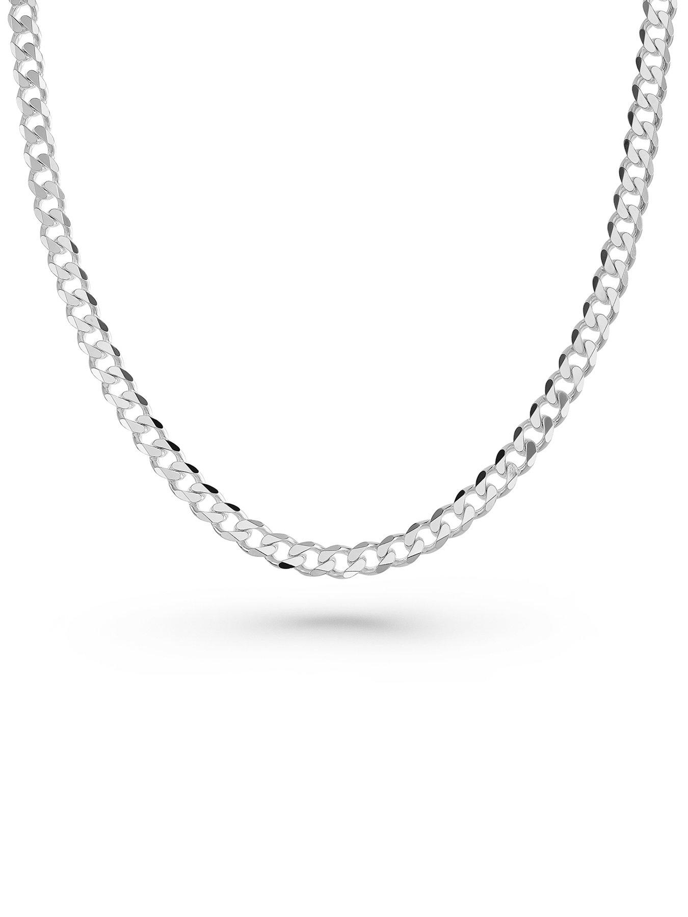  image of beaverbrooks-silver-father-and-son-curb-chain-set