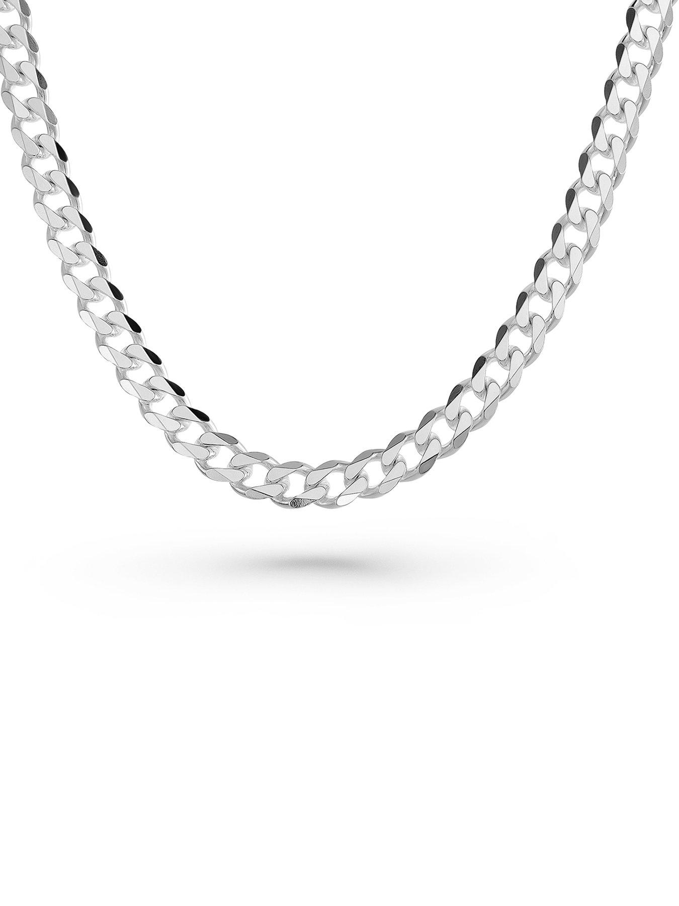  image of beaverbrooks-silver-father-and-son-curb-chain-set