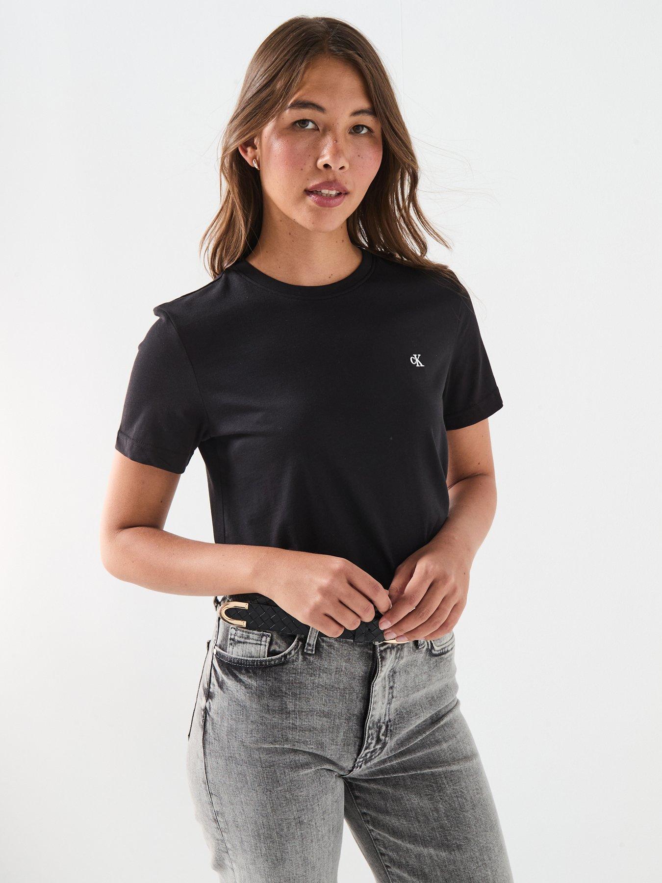 Image 1 of 4 of Calvin Klein Jeans Jeans Monogram T-shirt - Black