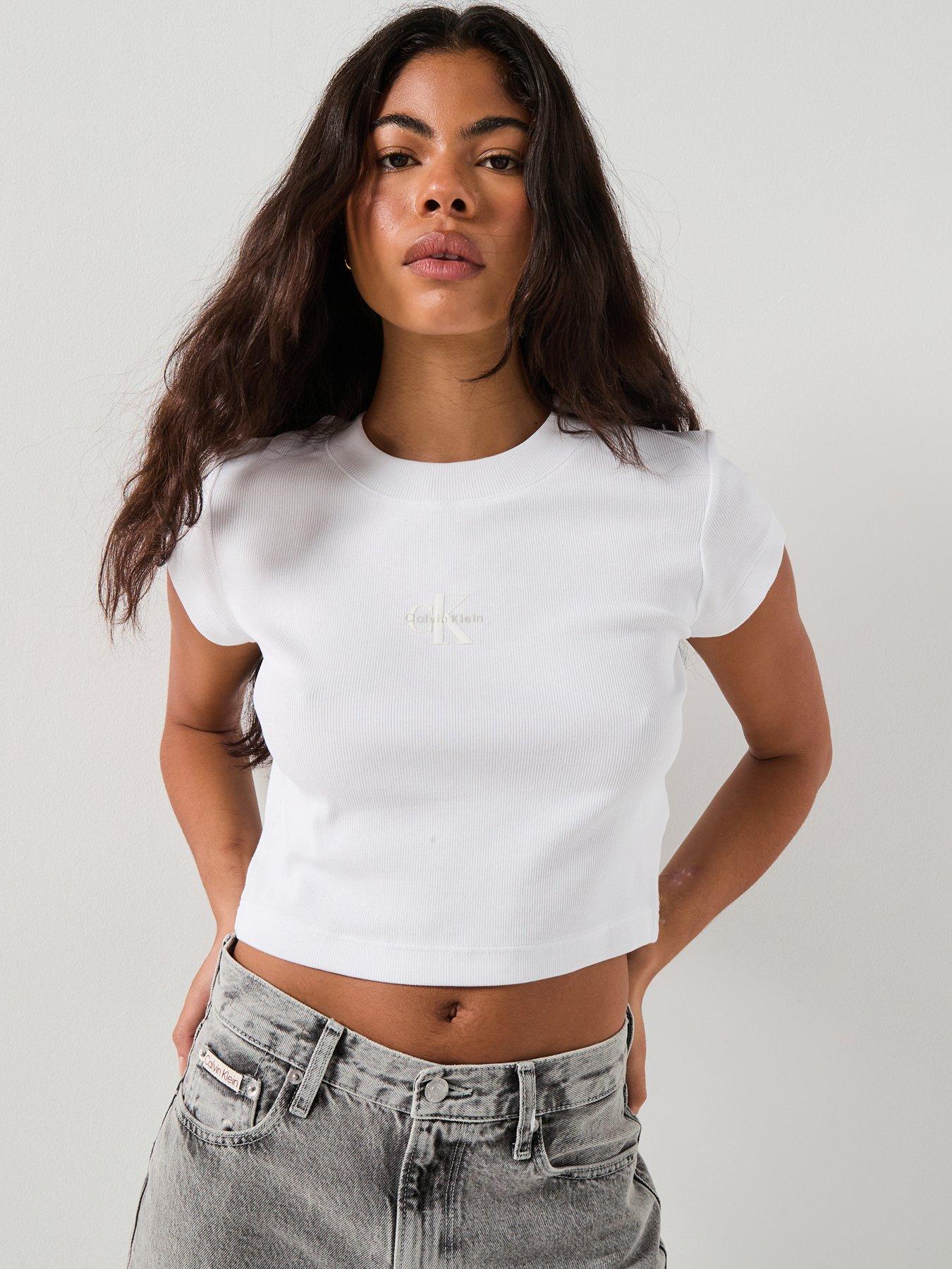  image of calvin-klein-jeans-monogram-baby-t-shirt-brilliant-white