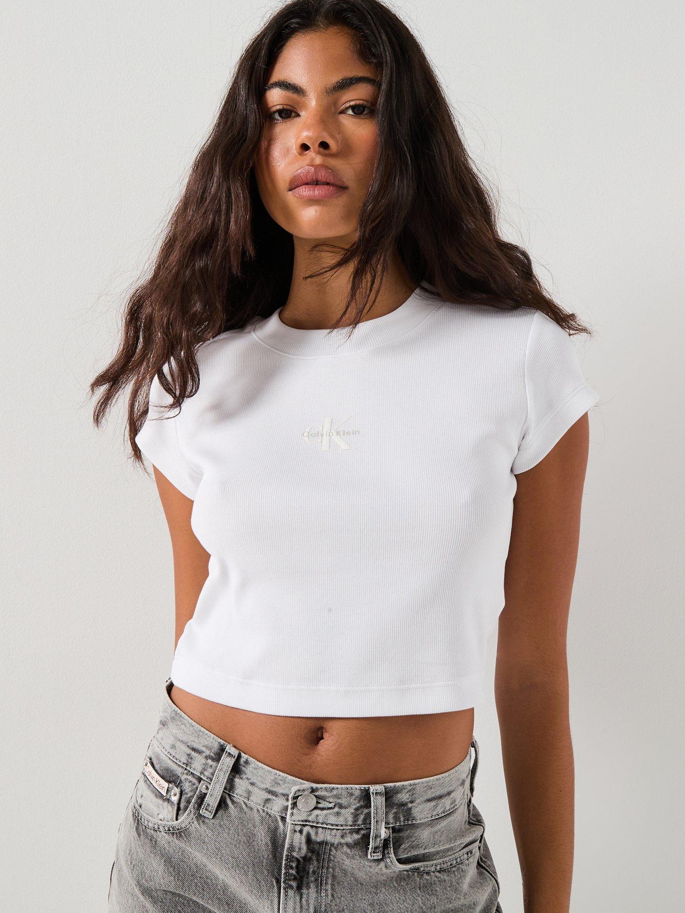  image of calvin-klein-jeans-monogram-baby-t-shirt-brilliant-white