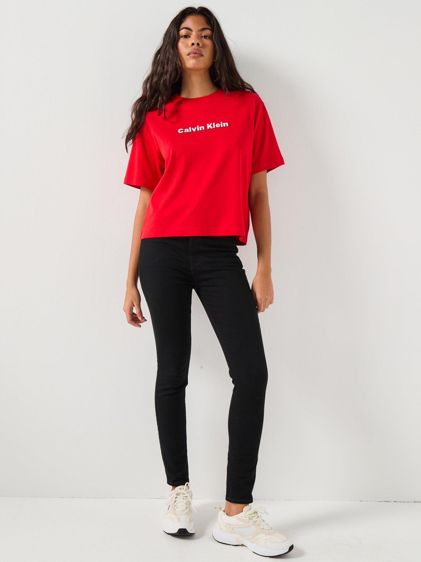  image of calvin-klein-jeans-high-rise-skinny-jeans-ck-classic-black