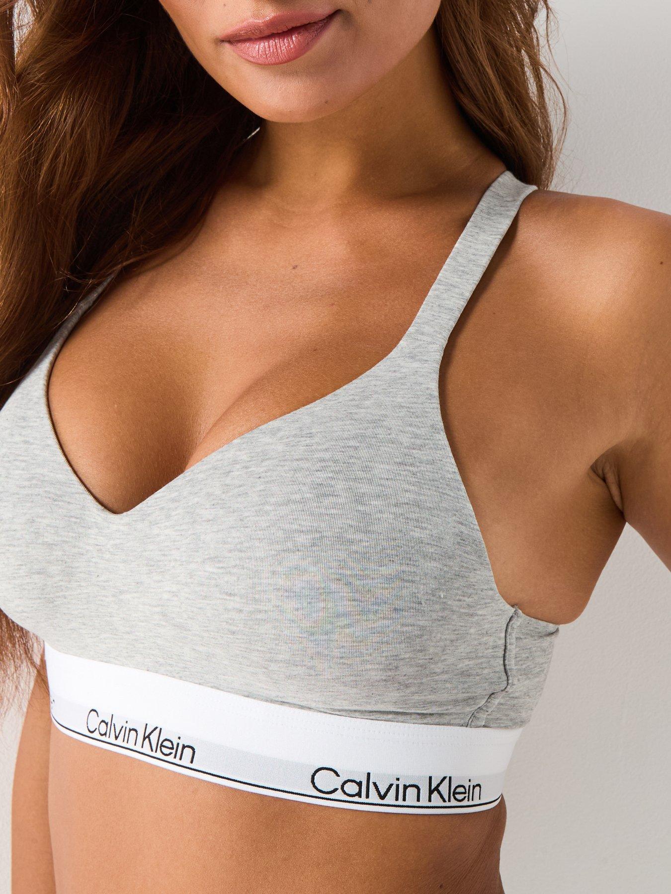  image of calvin-klein-icon-cotton-modal-lift-bralette-grey-heather