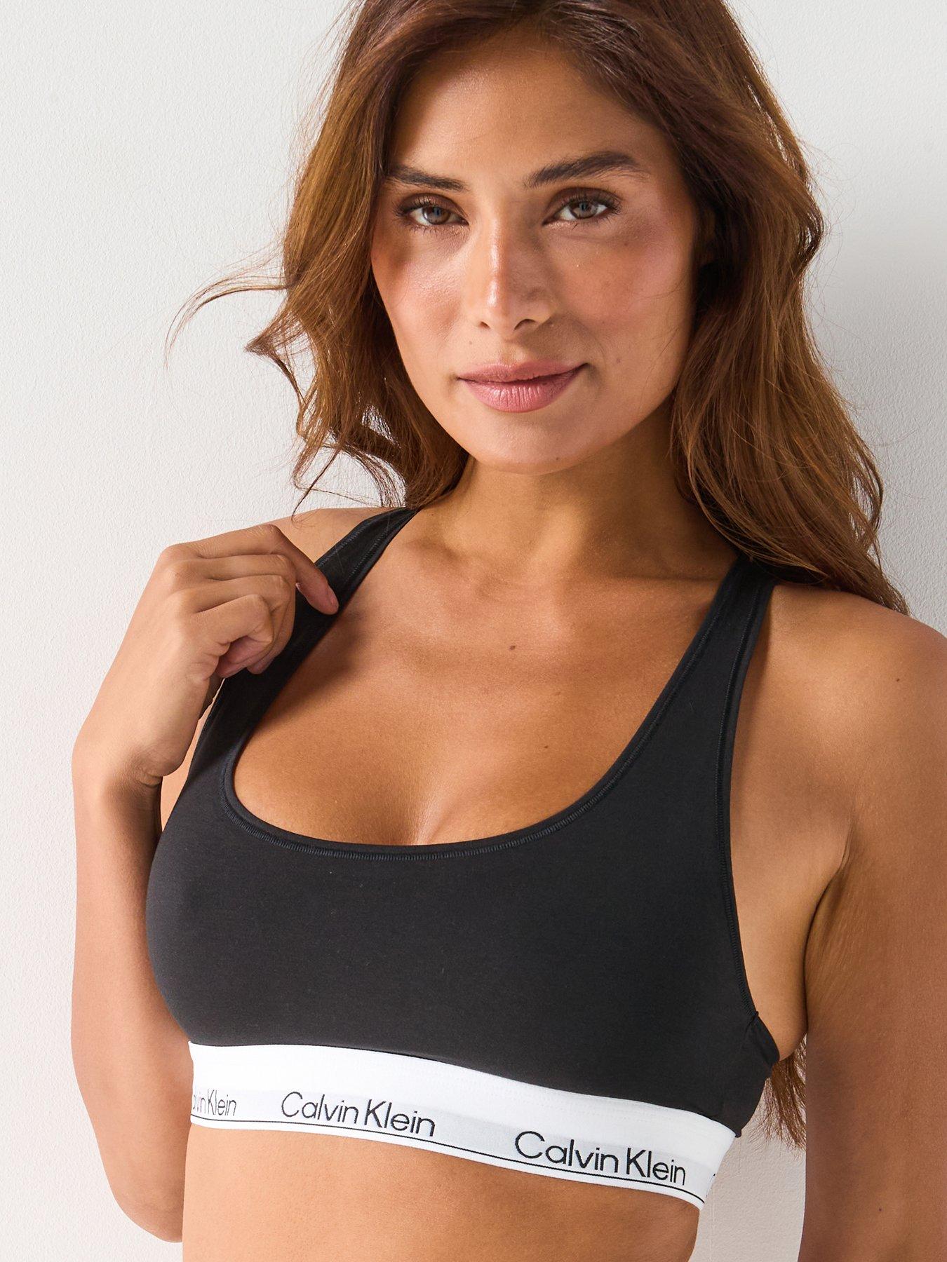 Image 1 of 6 of Calvin Klein Unlined Bralette - Black