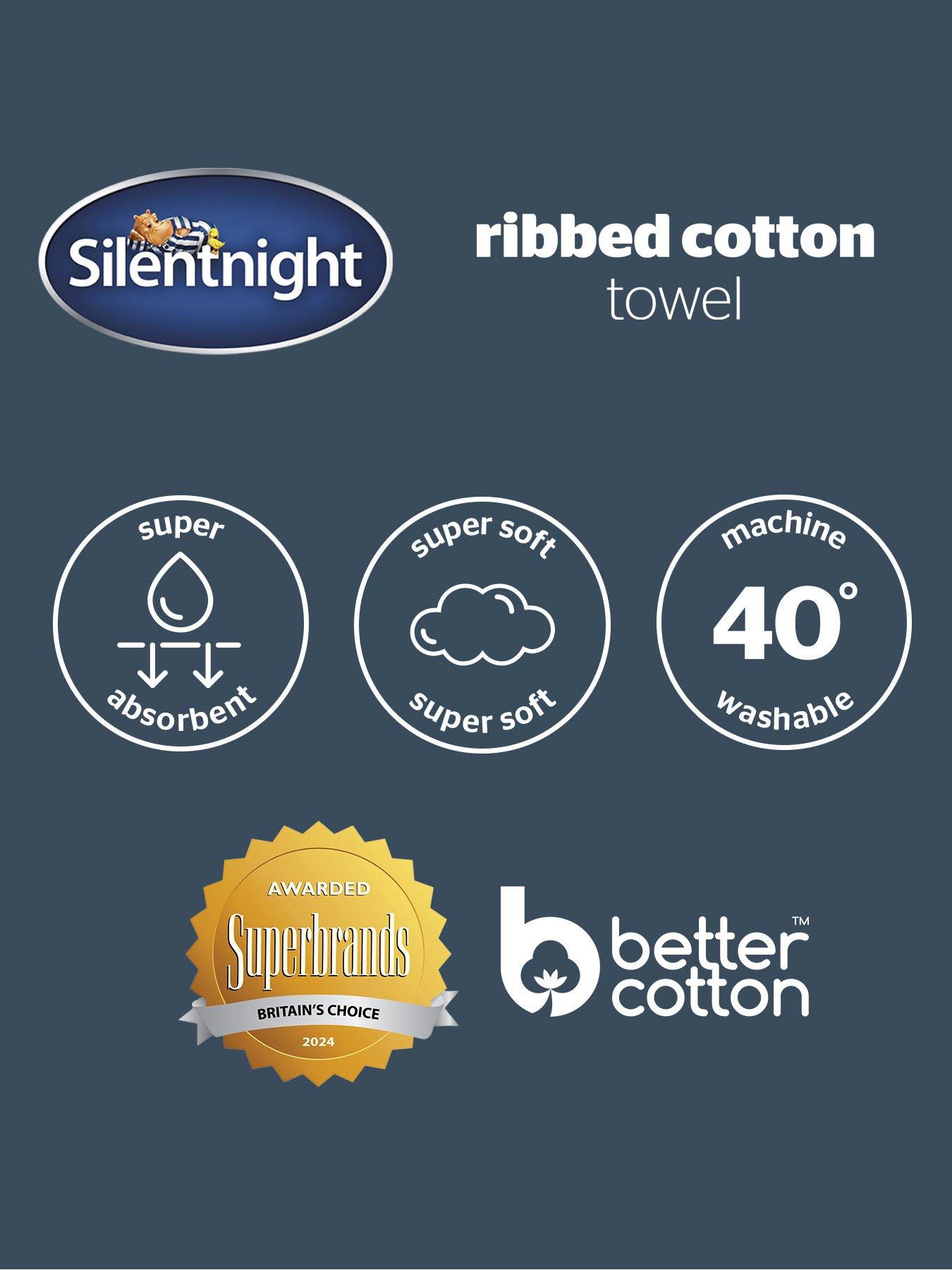 Image 7 of 7 of Silentnight Ribbed Cotton Bath Towel - 2 Pack
