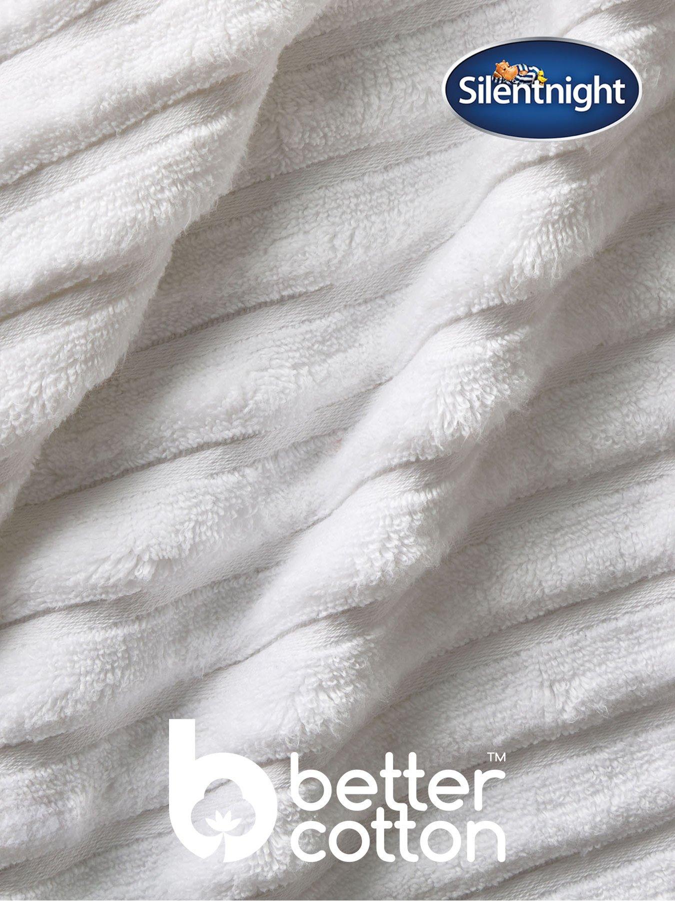 Image 3 of 7 of Silentnight Ribbed Cotton Bath Sheet - 2 Pack