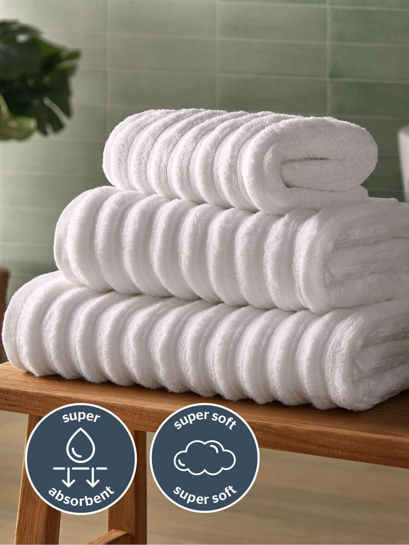 Image 5 of 7 of Silentnight Ribbed Cotton Bath Sheet - 2 Pack