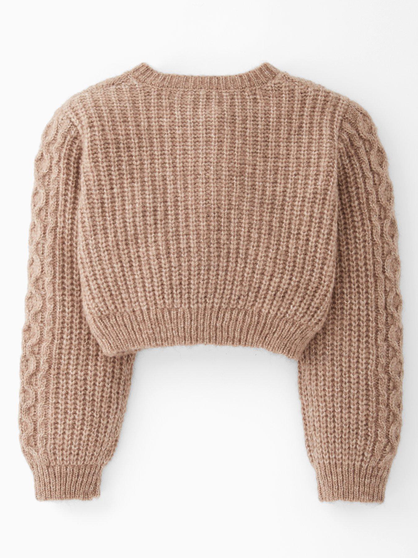 Image 2 of 5 of The Very Collection Girls Cable Cardigan - Cream