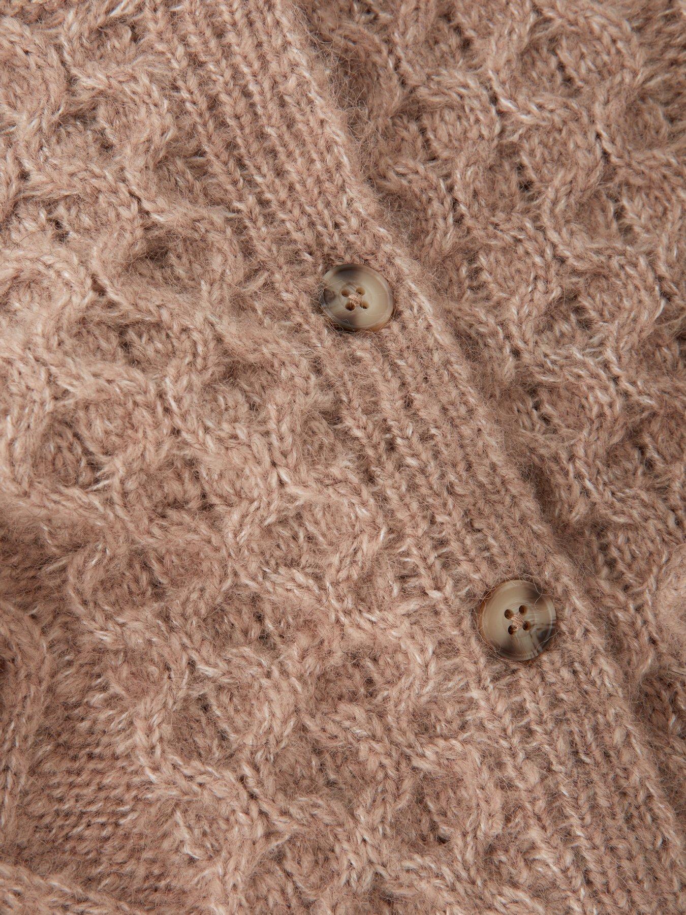 Image 5 of 5 of The Very Collection Girls Cable Cardigan - Cream