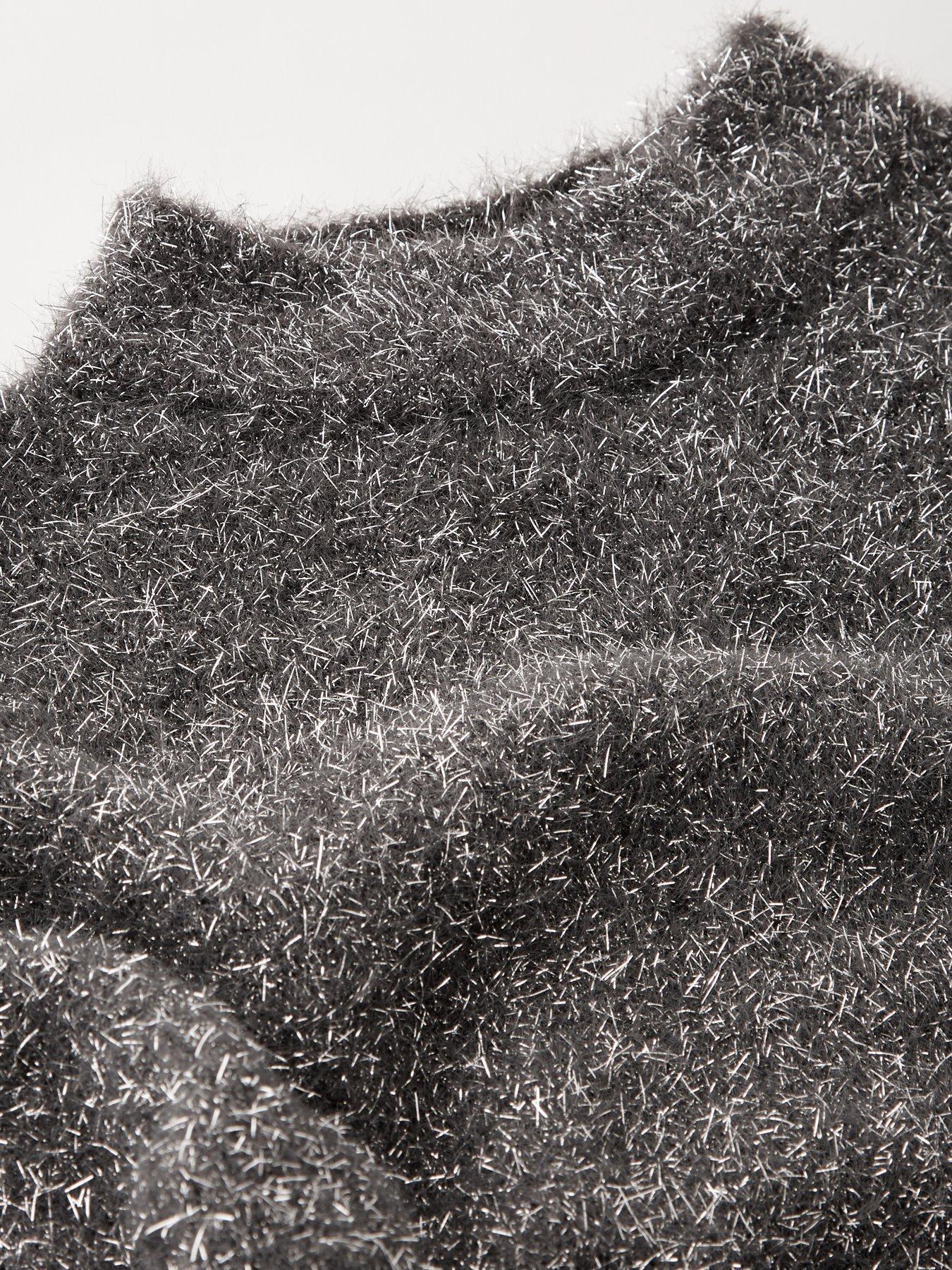 Image 3 of 4 of The Very Collection Girls Knitted Sparkle Dress - Grey