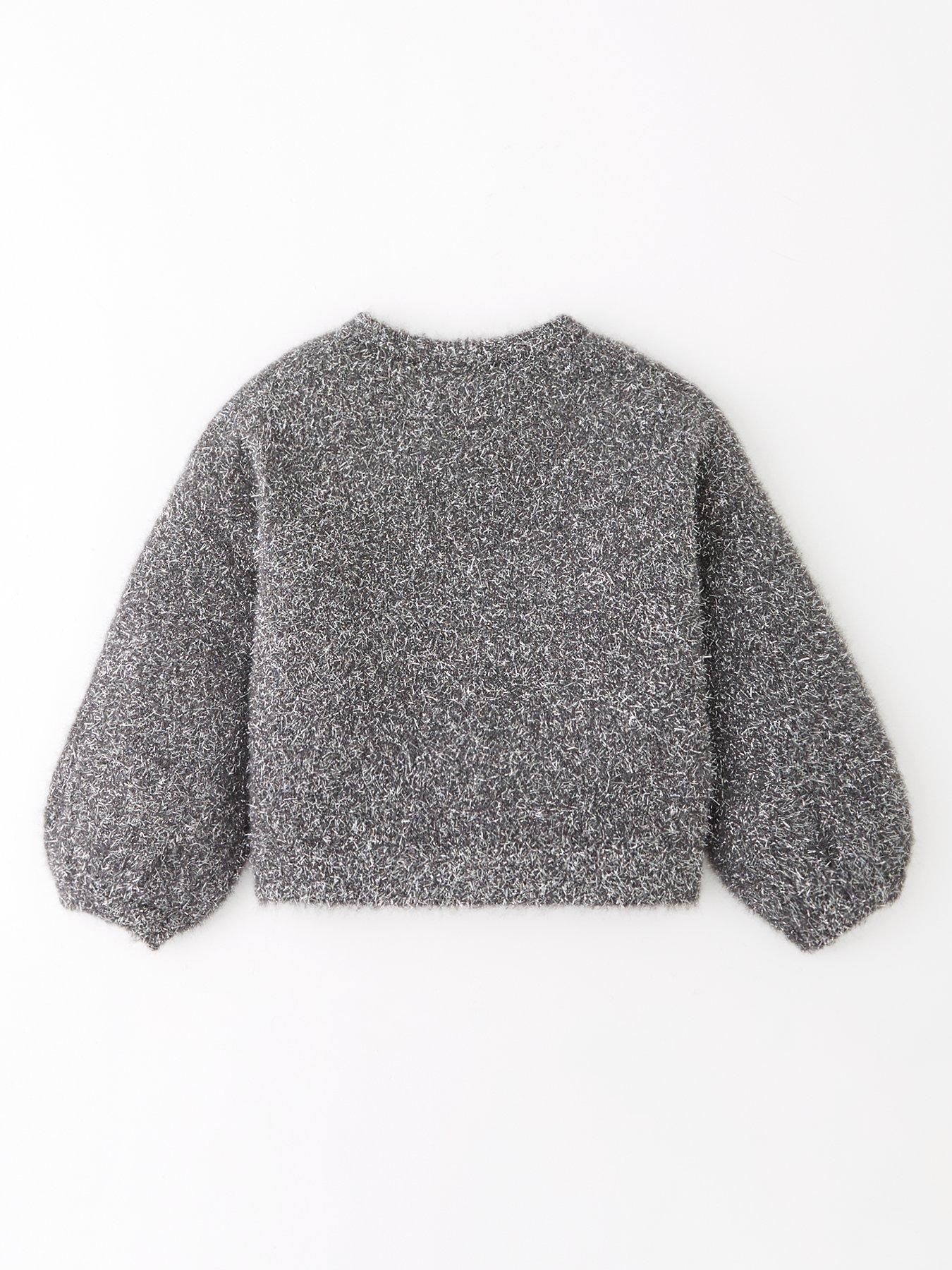 Image 2 of 4 of The Very Collection Girls Sparkle Cardigan - Charcoal