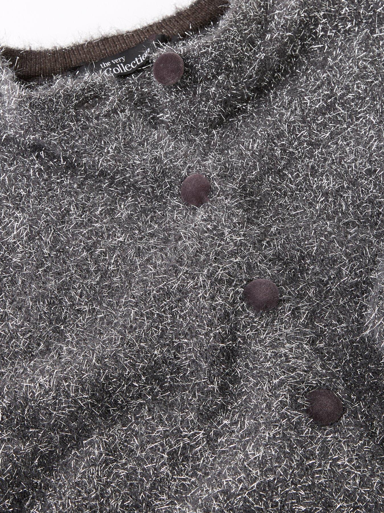 Image 4 of 4 of The Very Collection Girls Sparkle Cardigan - Charcoal