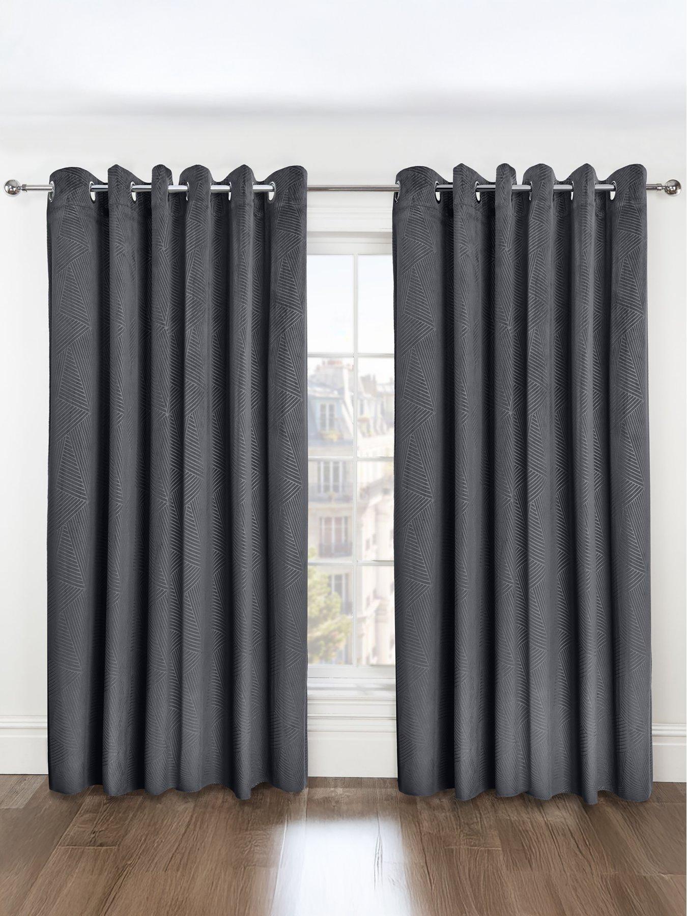 very-home-geo-velvet-thermal-eyelet-curtains-46x72