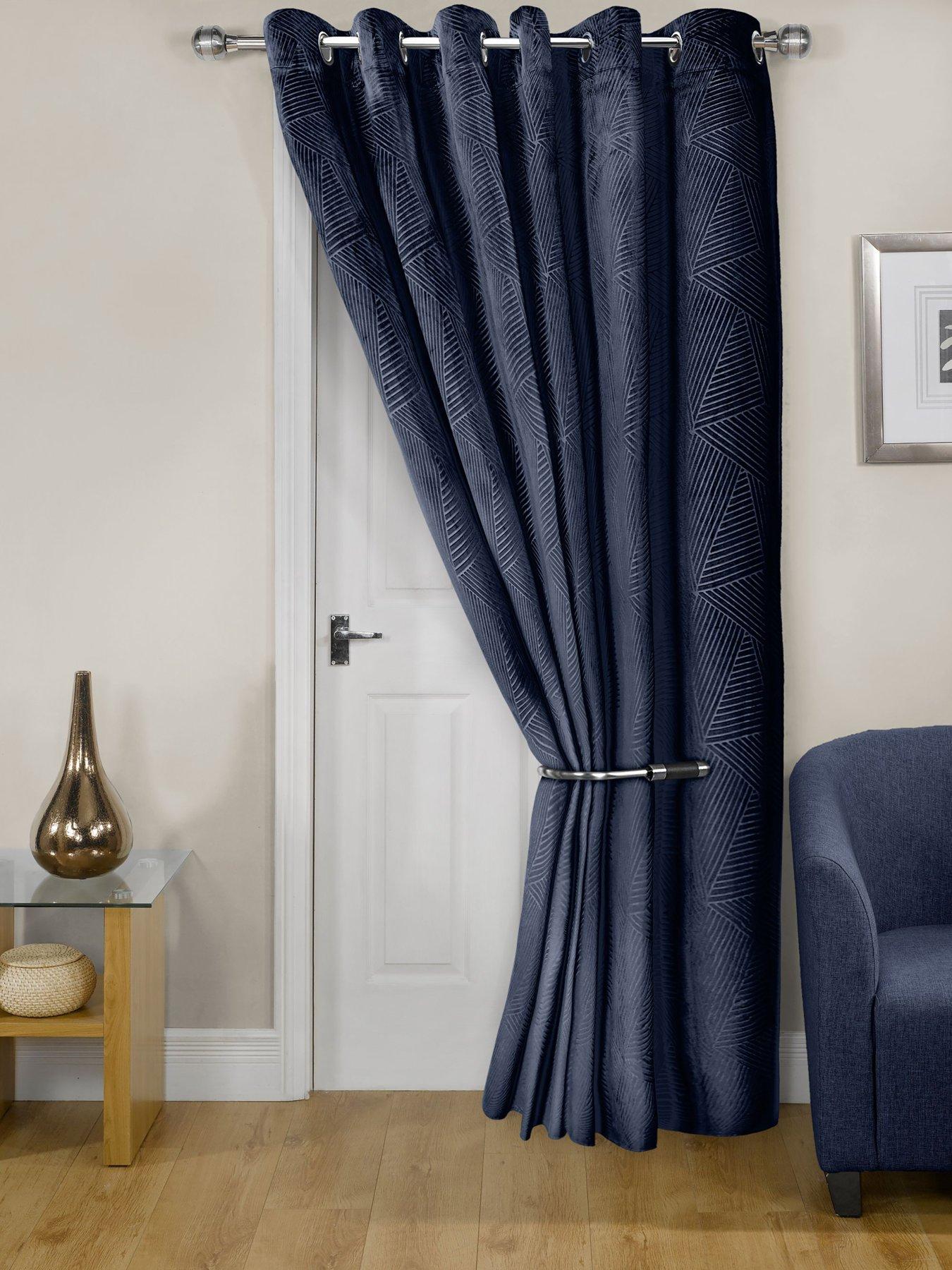 The Very Collection Geo Velvet Thermal Eyelet Door Curtain