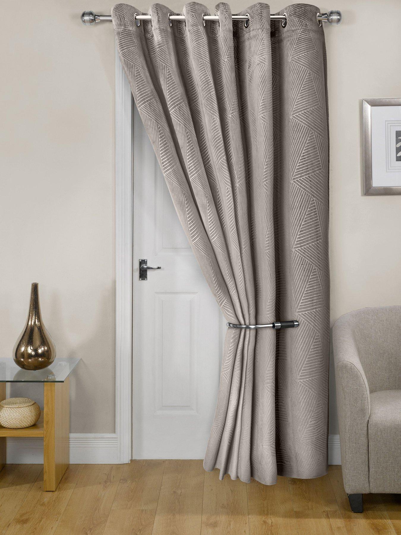 The Very Collection Geo Velvet Thermal Eyelet Door Curtain