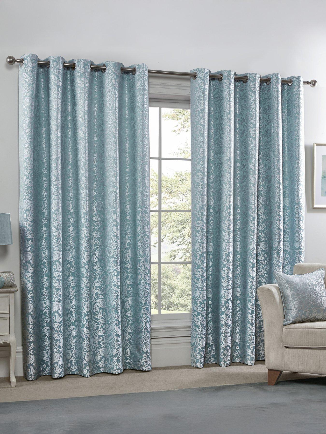 Image 1 of 5 of The Very Collection Floral Lined Eyelet Curtains