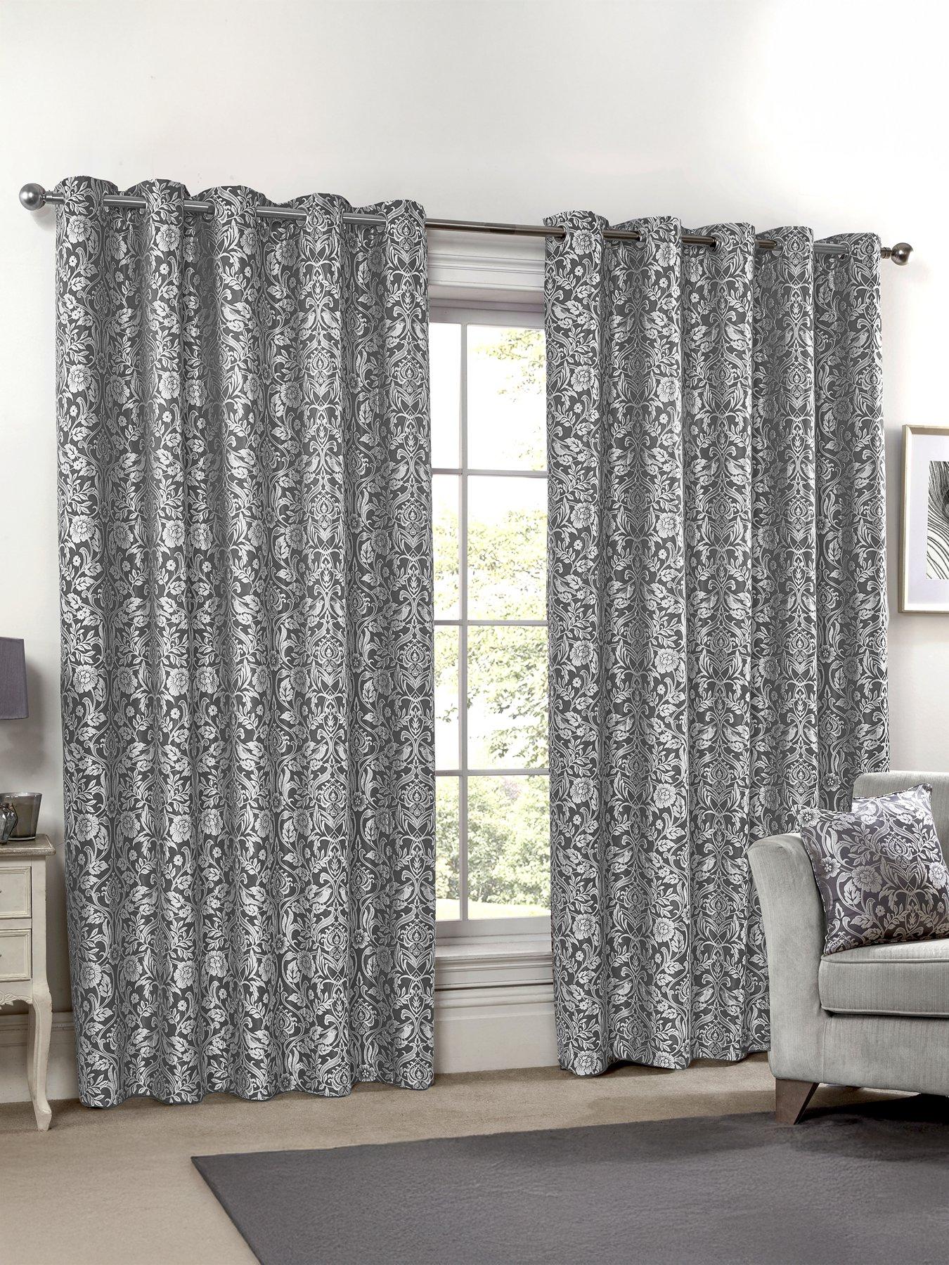 The Very Collection Floral Lined Eyelet Curtains