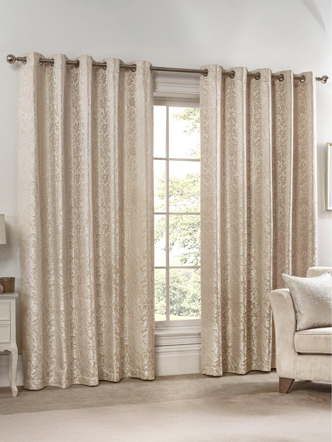 The Very Collection Floral Lined Eyelet Curtains