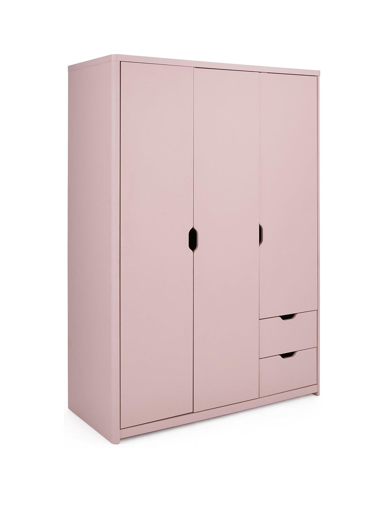 Image 3 of 7 of Very Home Aspen 3 Piece Package - 3 Door, 2 Drawer Wardrobe, 4 + 2 Chest and Bedside Table - Pink