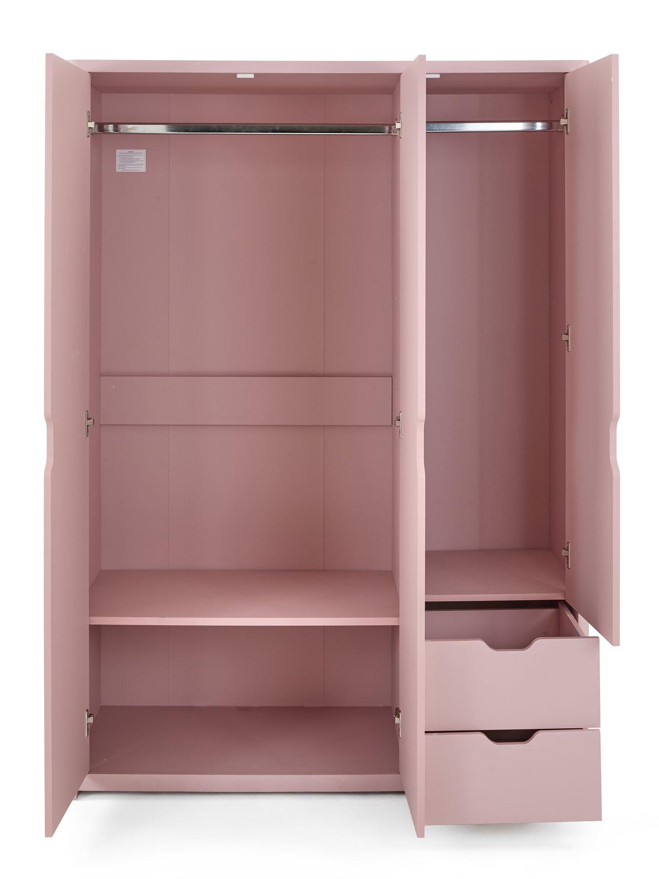 Image 4 of 7 of Very Home Aspen 3 Piece Package - 3 Door, 2 Drawer Wardrobe, 4 + 2 Chest and Bedside Table - Pink