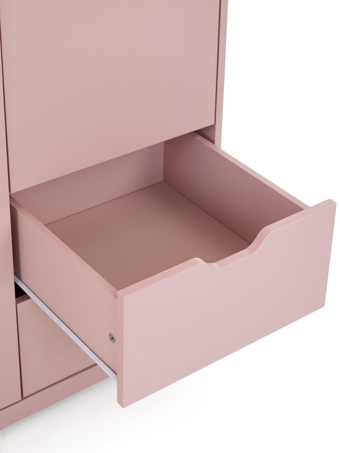 Image 7 of 7 of Very Home Aspen 3 Piece Package - 3 Door, 2 Drawer Wardrobe, 4 + 2 Chest and Bedside Table - Pink
