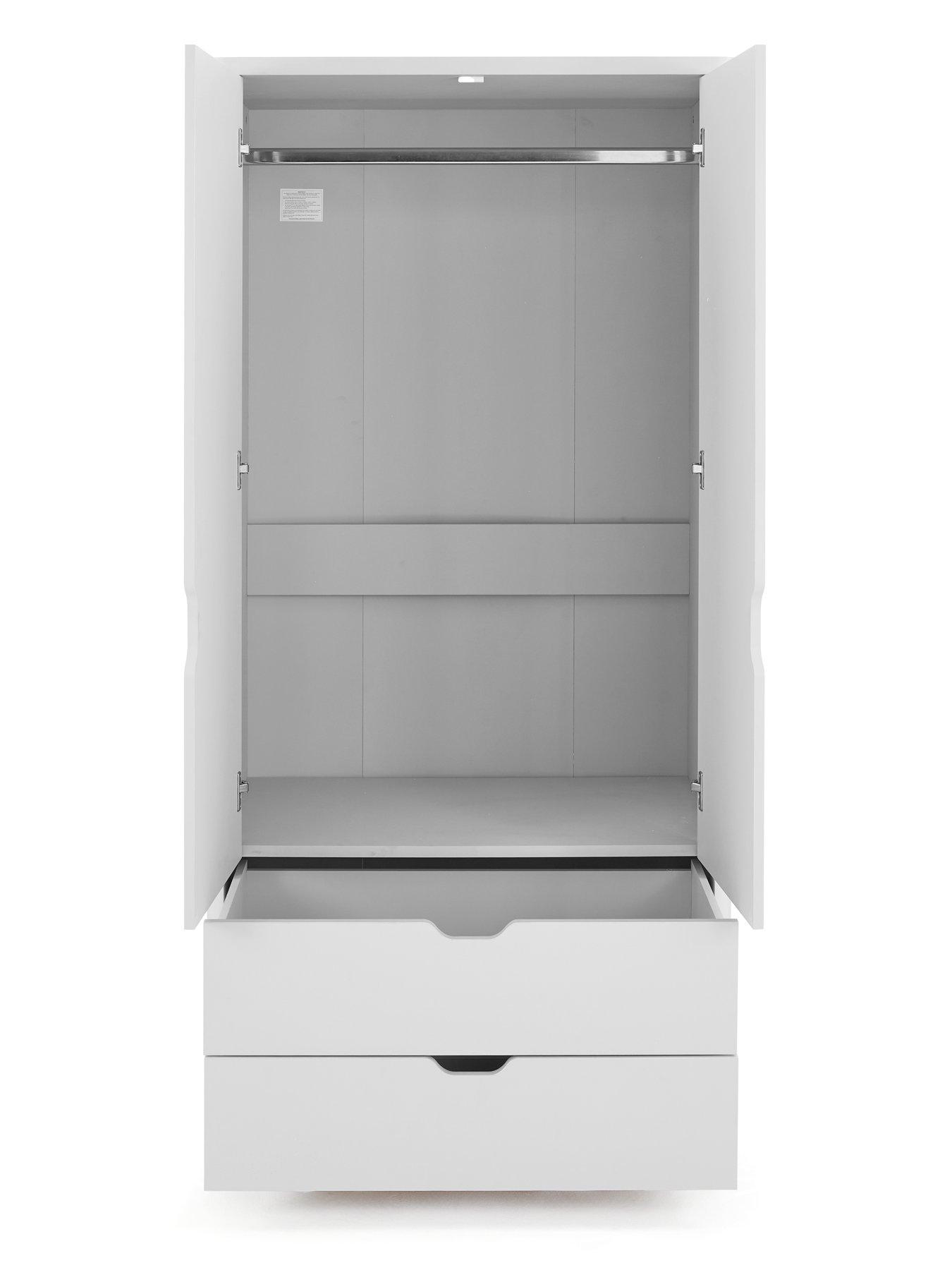 Image 4 of 7 of Very Home Aspen 3 Piece Package - 2 Door, 2 Drawer Wardrobe, 4 + 2 Chest and Bedside Table - White Oak