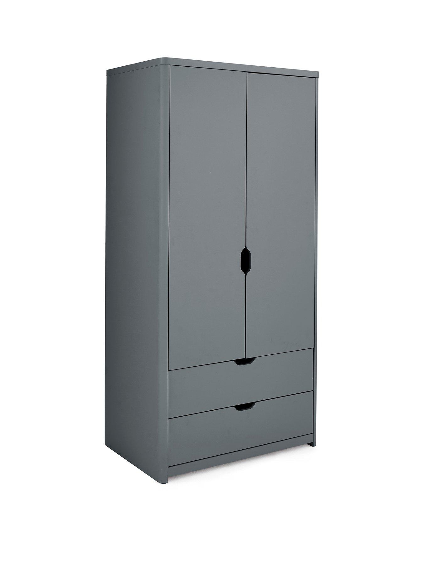 Image 3 of 7 of The Very Collection Aspen 3 Piece Package - 3 Door, 2 Drawer Wardrobe, 4 + 2 Chest and Bedside Table - Dark Grey Oak Effect