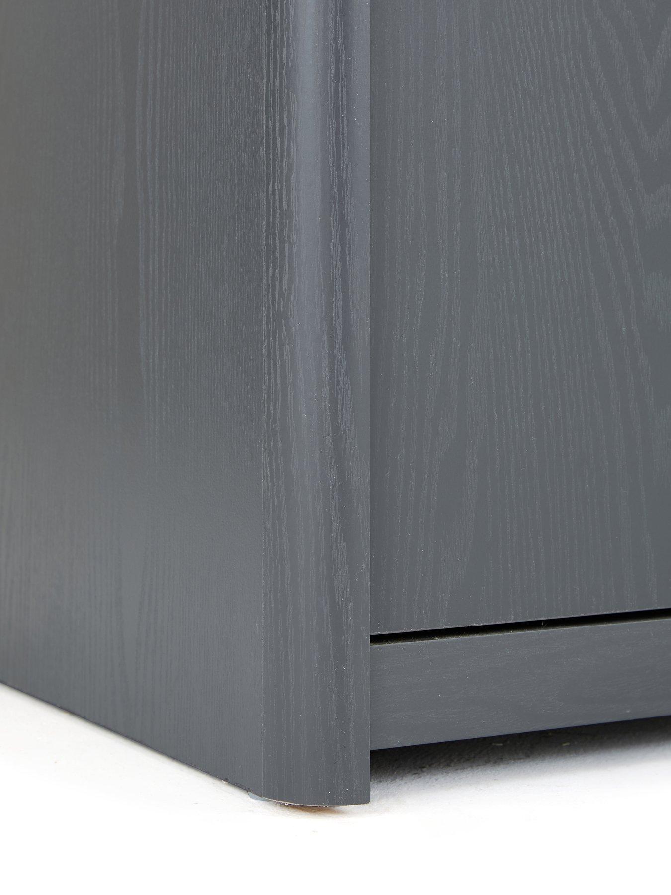 Image 7 of 7 of The Very Collection Aspen 3 Piece Package - 3 Door, 2 Drawer Wardrobe, 4 + 2 Chest and Bedside Table - Dark Grey Oak Effect