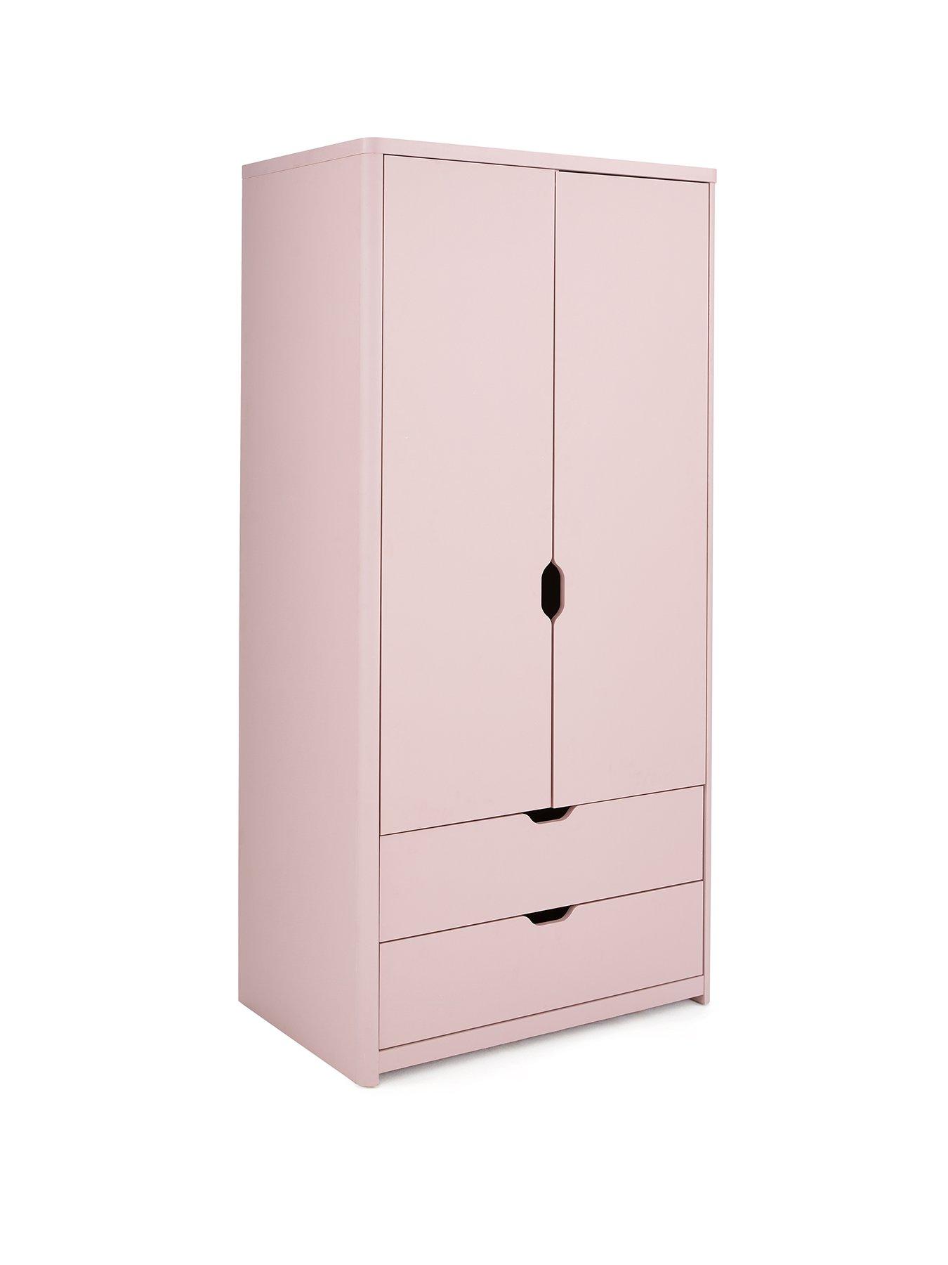 Image 3 of 7 of Very Home Aspen 3 Piece Package - 2 Door, 2 Drawer Wardrobe, 4 + 2 Chest and Bedside Table - Pink