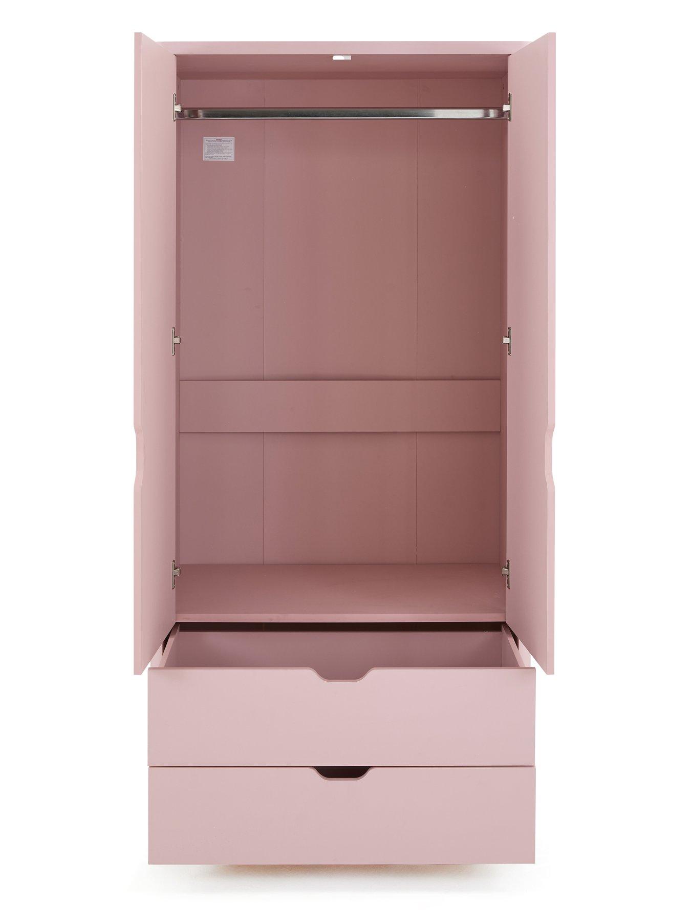 Image 4 of 7 of Very Home Aspen 3 Piece Package - 2 Door, 2 Drawer Wardrobe, 4 + 2 Chest and Bedside Table - Pink
