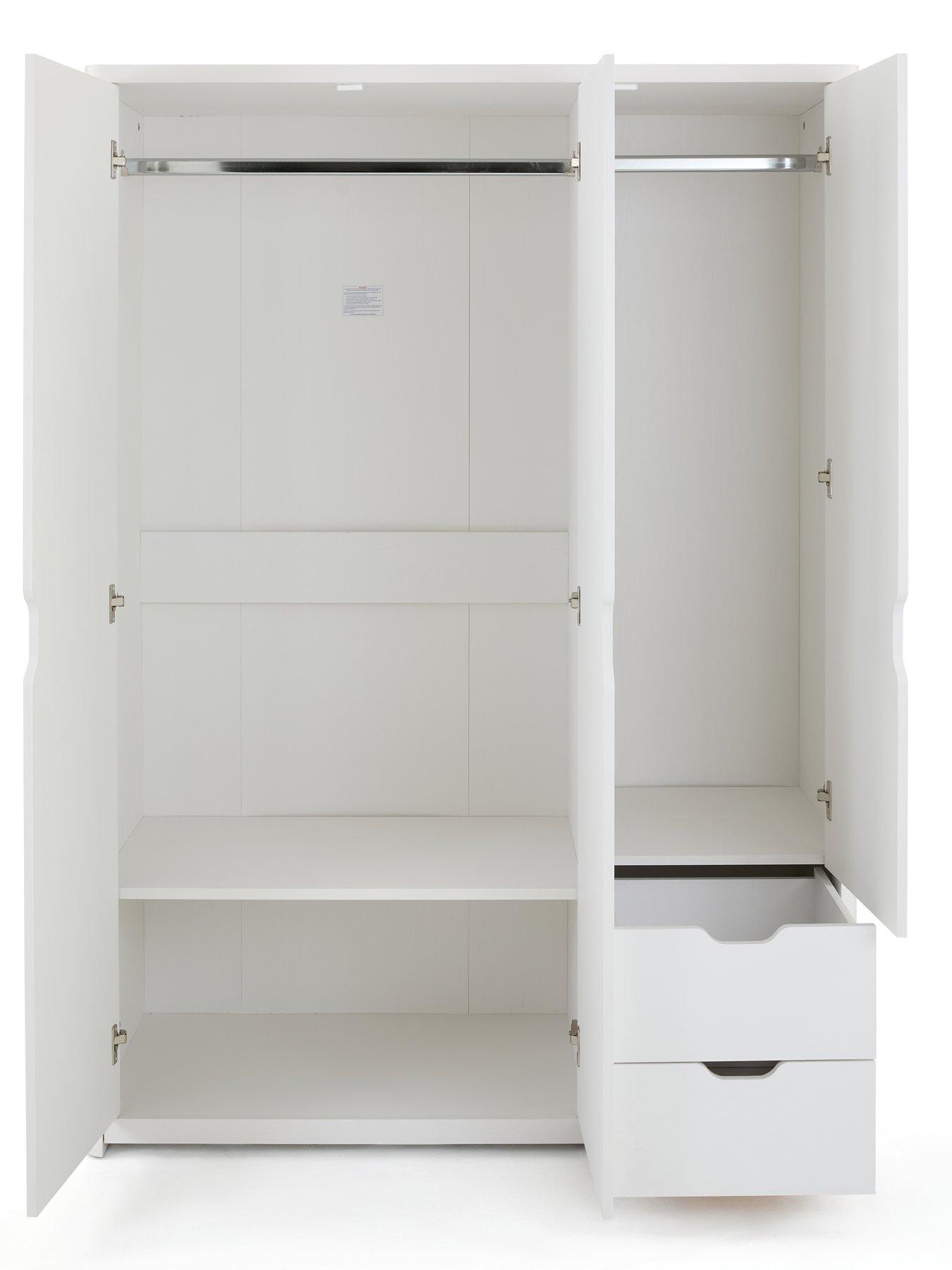Image 4 of 7 of Very Home Aspen 3 Piece Package - 3 Door, 2 Drawer Wardrobe, 4 + 2 Chest and Bedside Table - White&nbsp;Oak