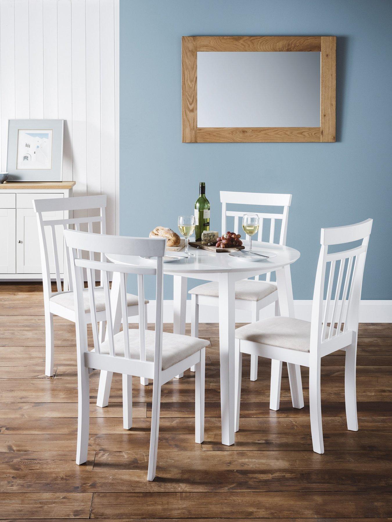Julian Bowen Coast Dropleaf Table with Chair Options - White