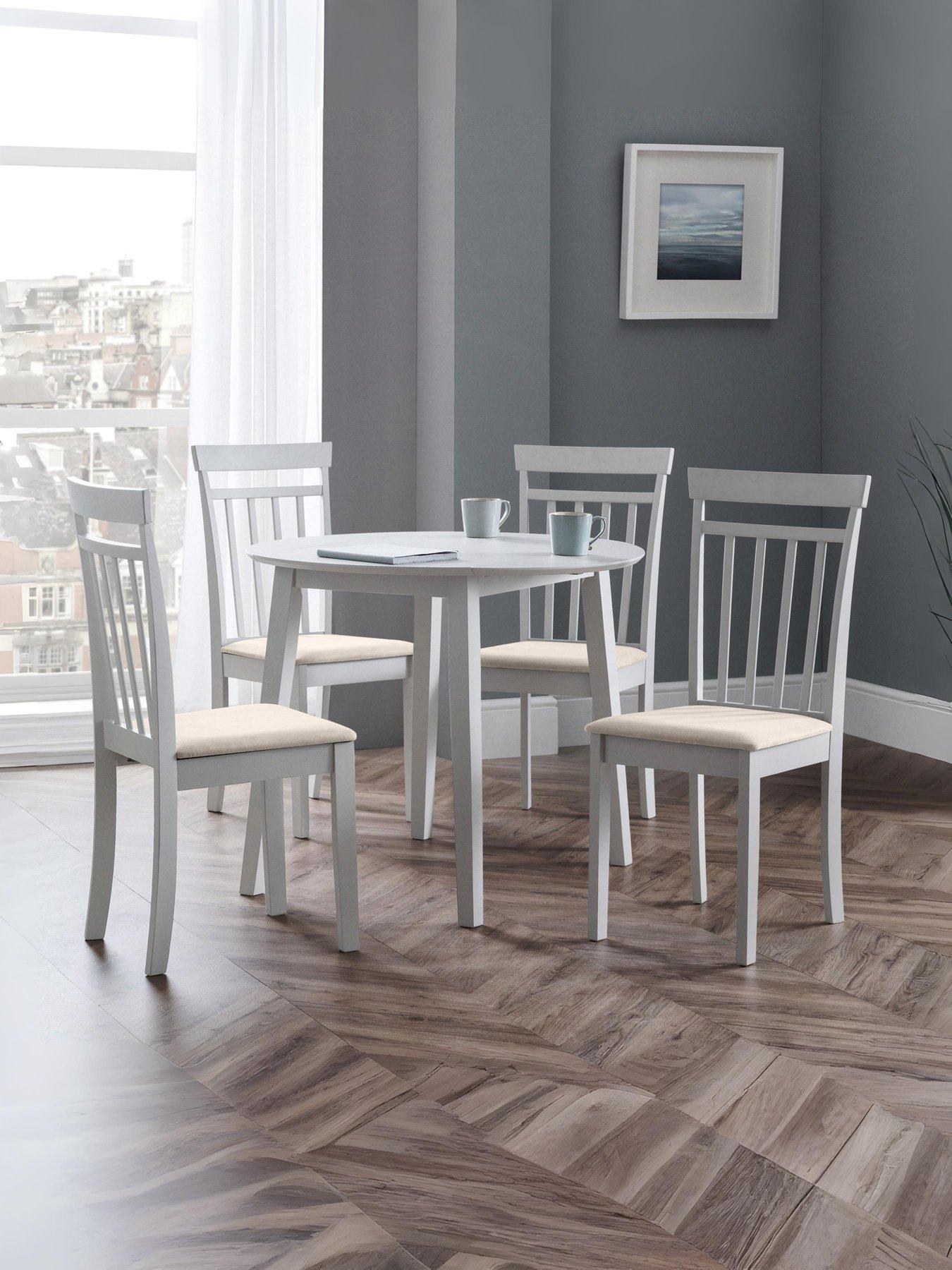 Julian Bowen Coast Dropleaf Table & 4 Chairs - Grey | Littlewoods